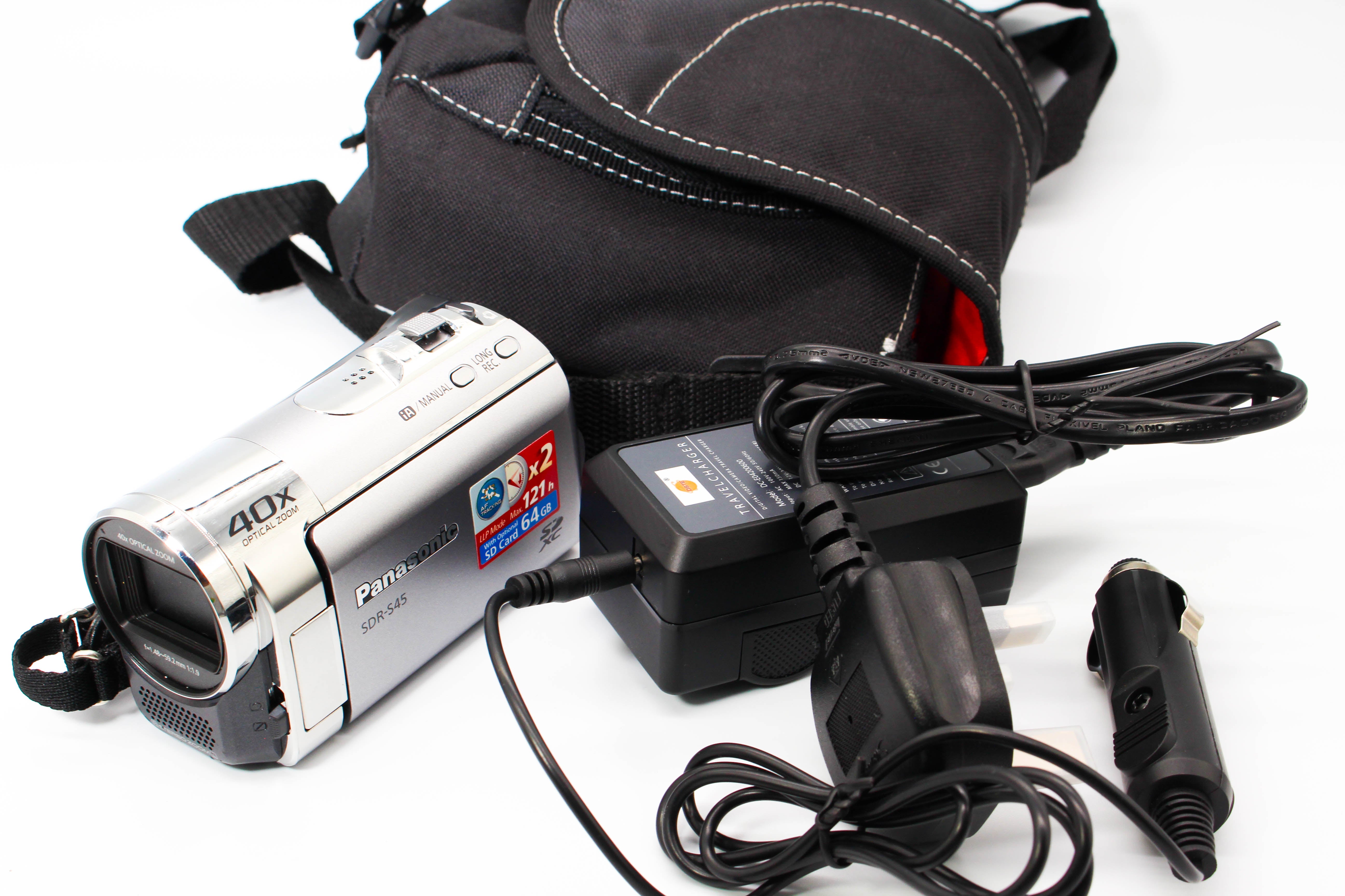 Panasonic SDR-S45 HD SD Card HD Digital Video Camcorder - Tested Bundle Excellent