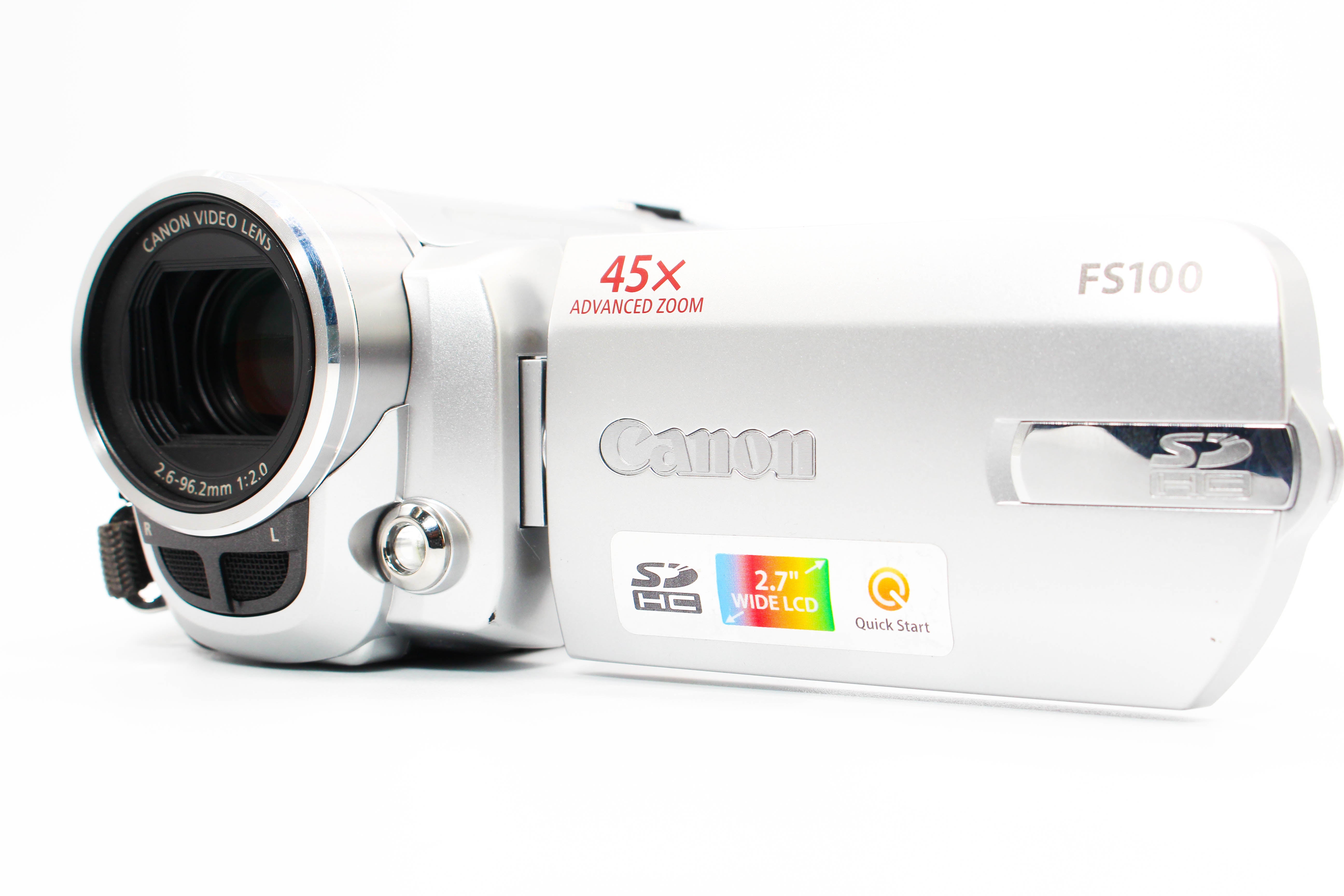 Canon FS100E HD SD Card Digital Video Camera Camcorder - Tested Bundle Good