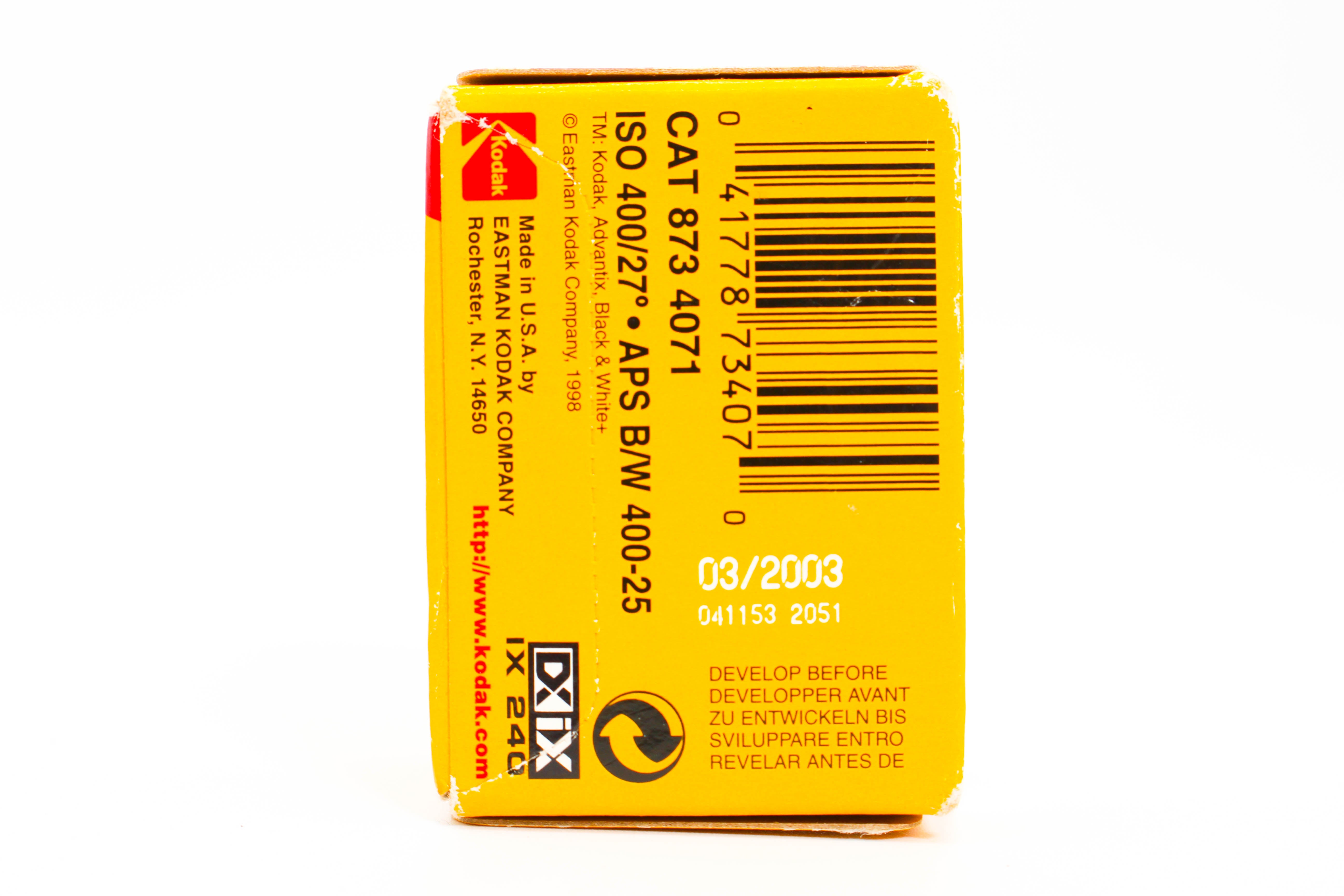 Kodak Advantix APS Black and White Film 25 Exposures Expired 2003 - Brand New