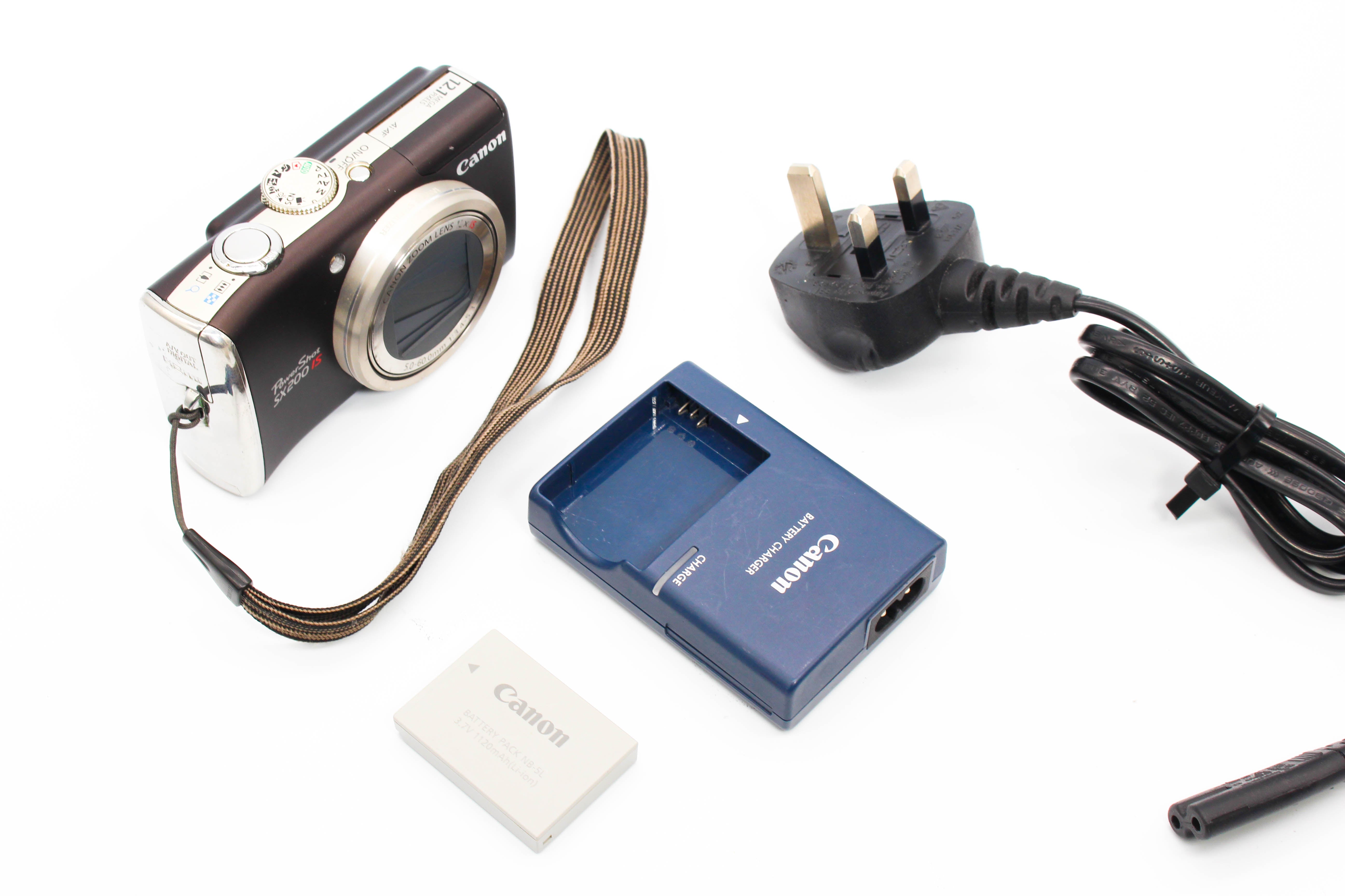 Canon Powershot SX200 IS Retro Digital Camera Digicam Brown - Tested Bundle Good