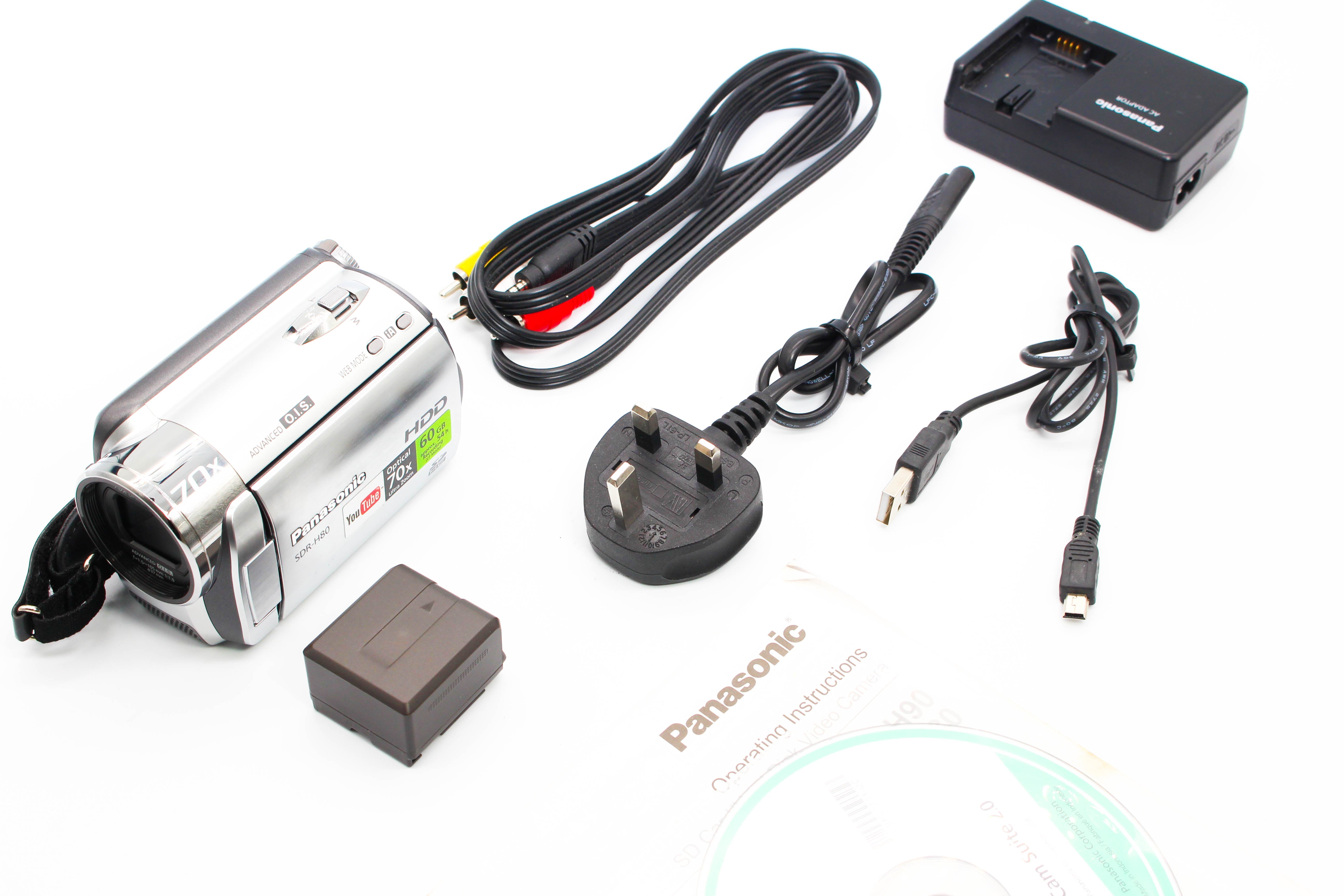 Panasonic SDR-H80 HD SD Card Video Handycam Camcorder Camera - Tested Bundle Excellent