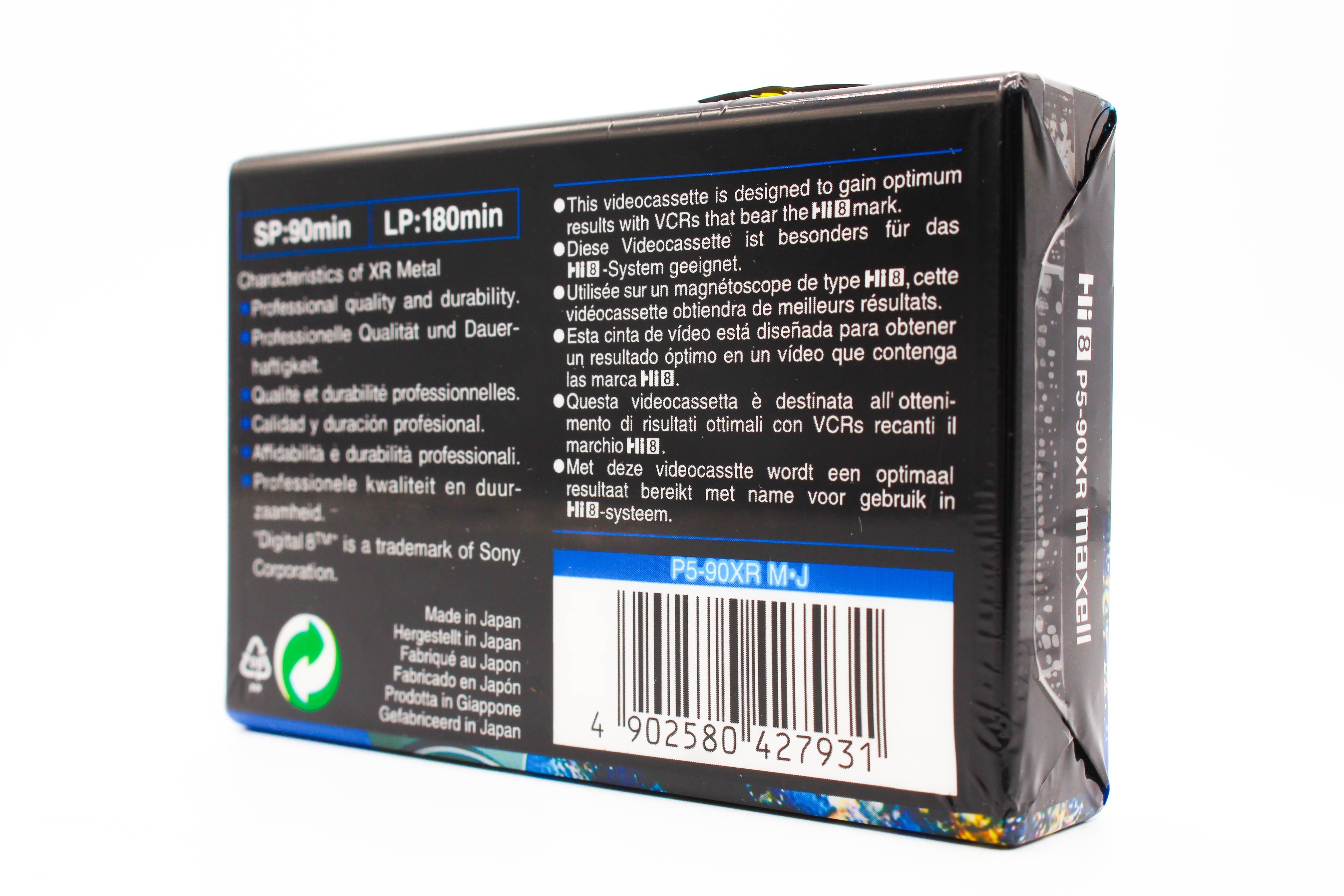 Maxell Hi8 XR Metal 90 P5-90XR 8mm 90 Minute Digital Video Cassette Tape - Brand New