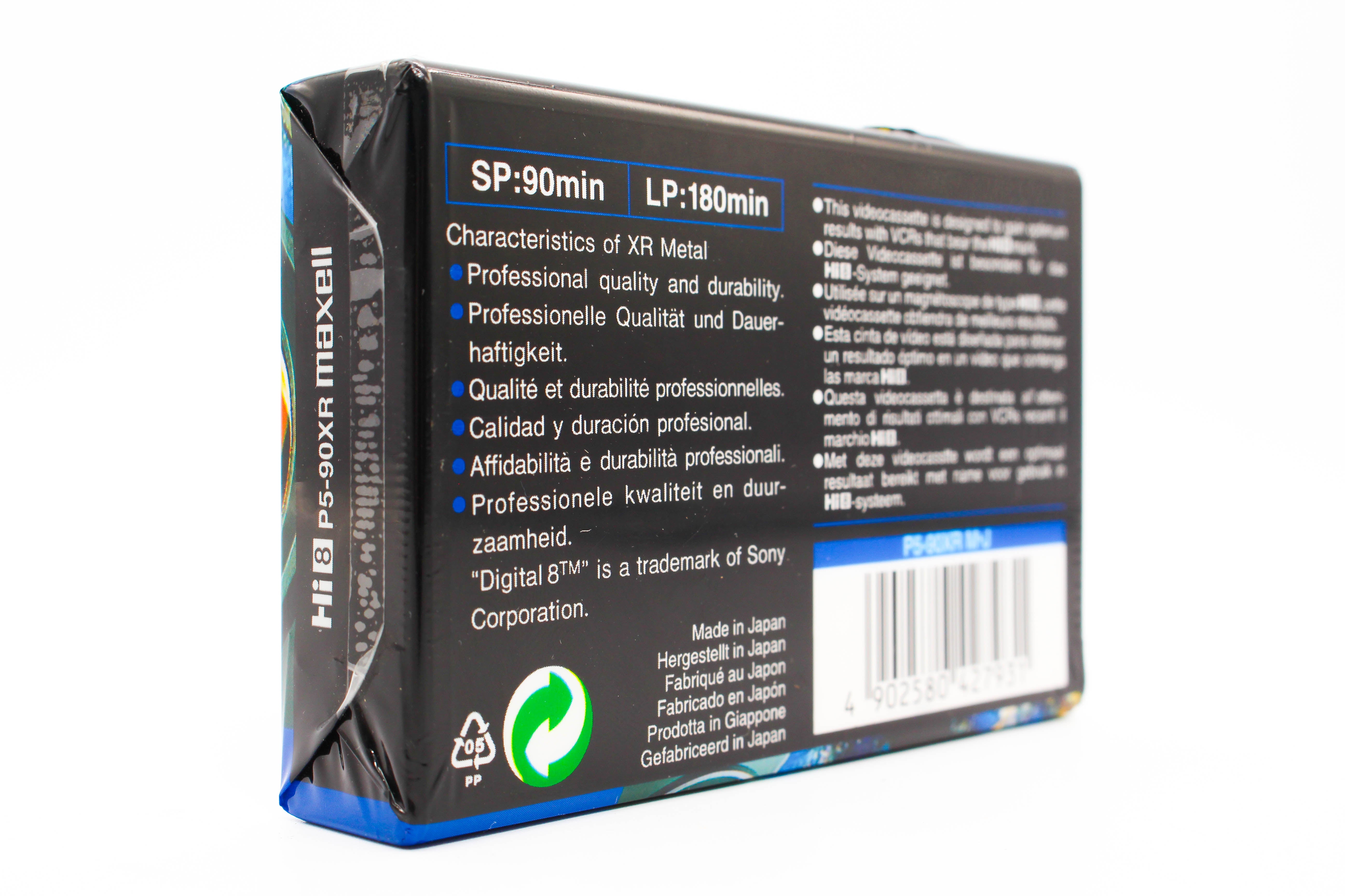 Maxell Hi8 XR Metal 90 P5-90XR 8mm 90 Minute Digital Video Cassette Tape - Brand New