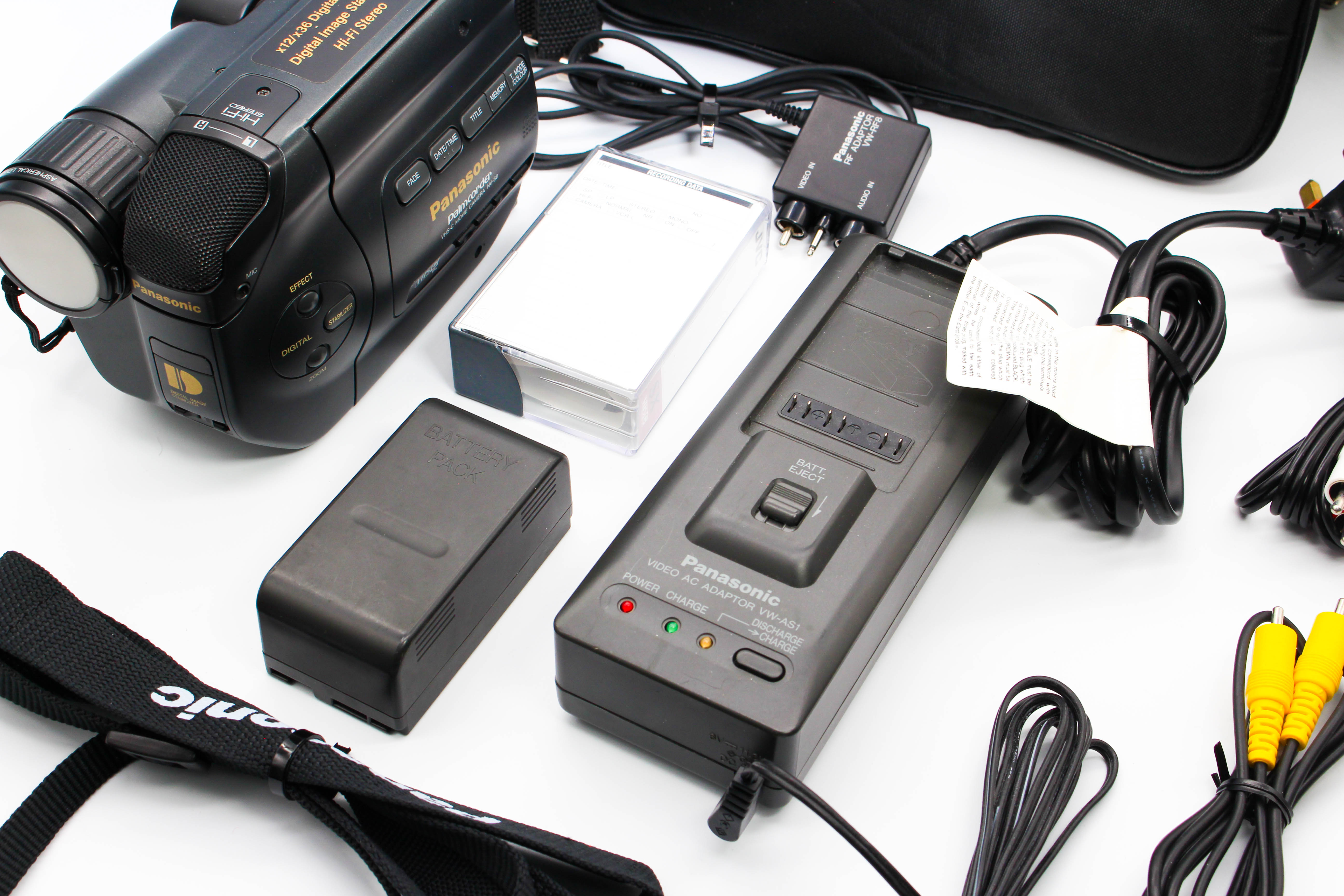 Panasonic NV-S6B VHS-C Movie Camera Palmcorder Handycam Camcorder Camera - Tested Bundle