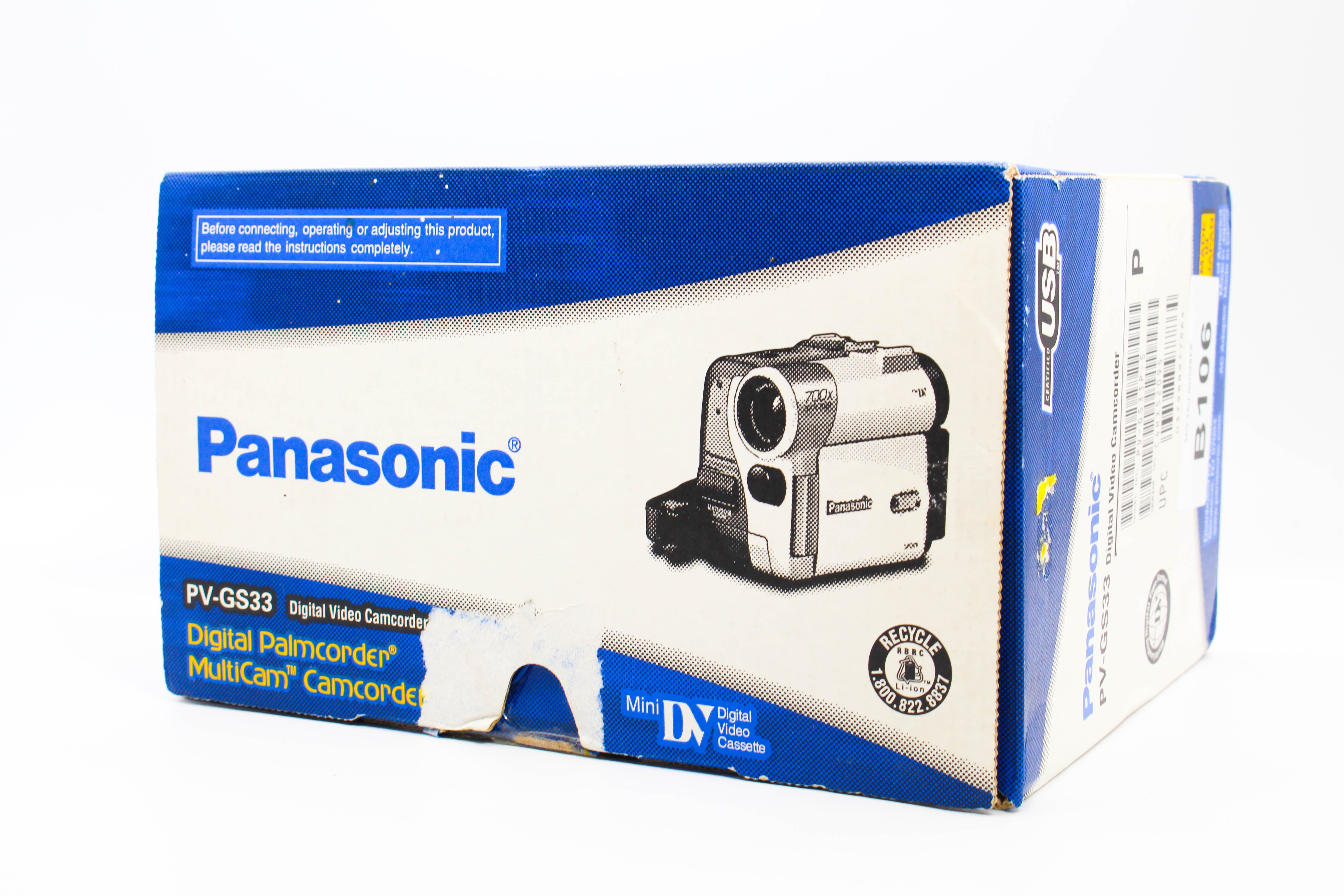 Panasonic PV-GS33 NTSC MiniDV Video Handycam Camcorder Camera - Tested Bundle Excellent