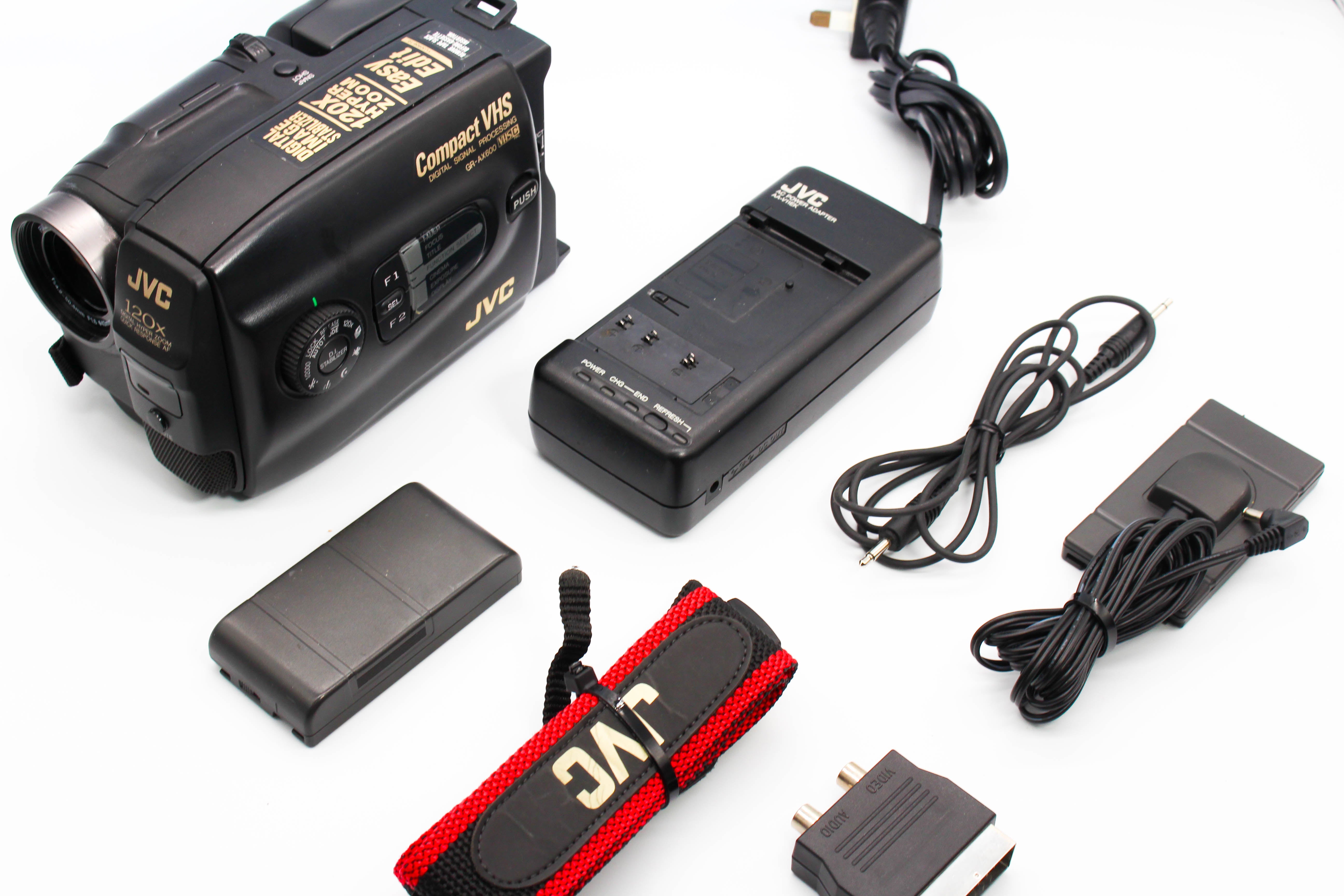 JVC GR-AX600E VHS-C VHS Handycam Video Camcorder Camera - Tested Bundle