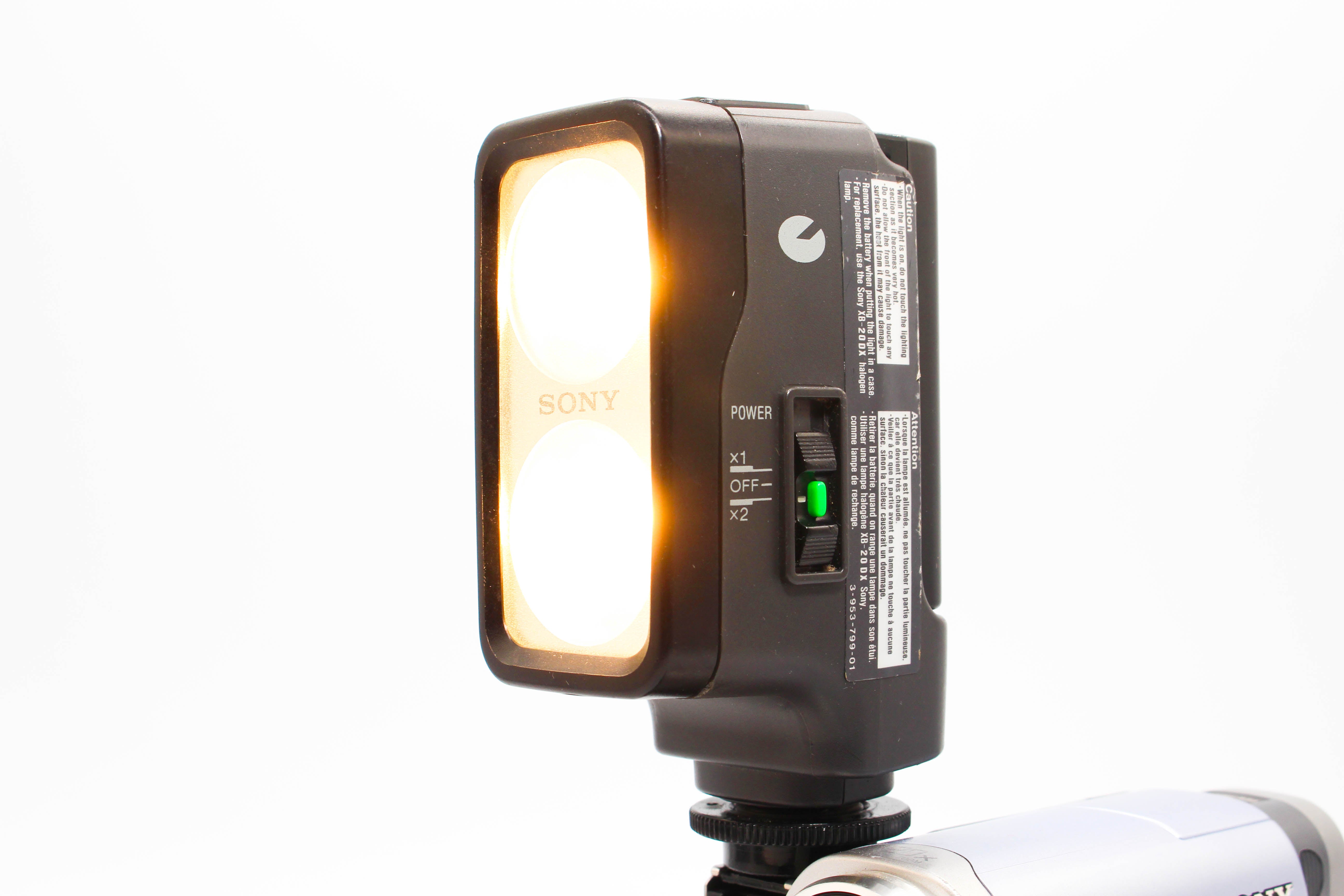 Sony HVL-20DW2 Cold Shoe Light For Handycam Camcorder Camera - Tested Bundle Excellent Rare