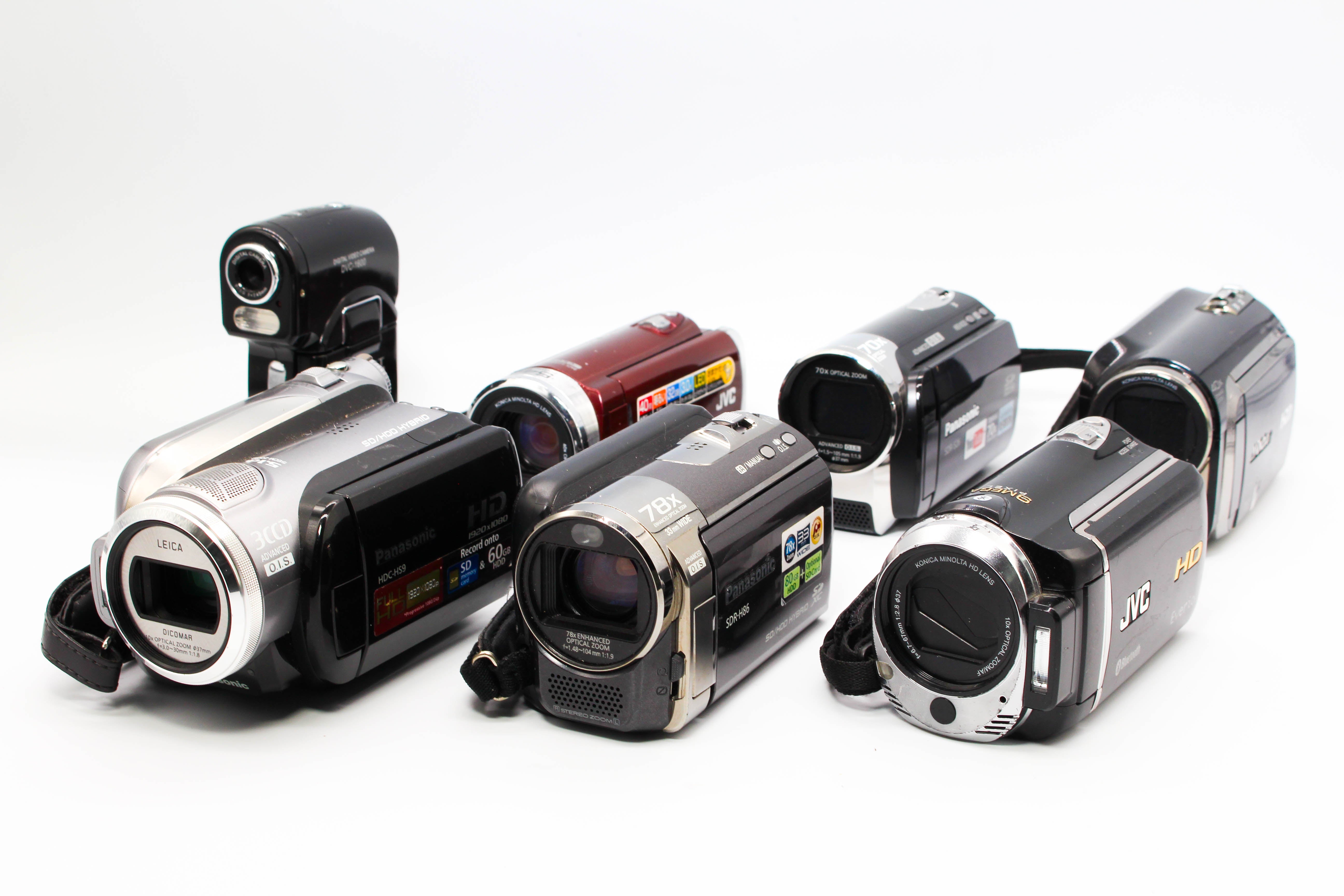 Assorted Faulty HD SD Card Digital Video Handycam Camcorder Cameras Inc. Panasonic SDR-H86, JVC & Victor