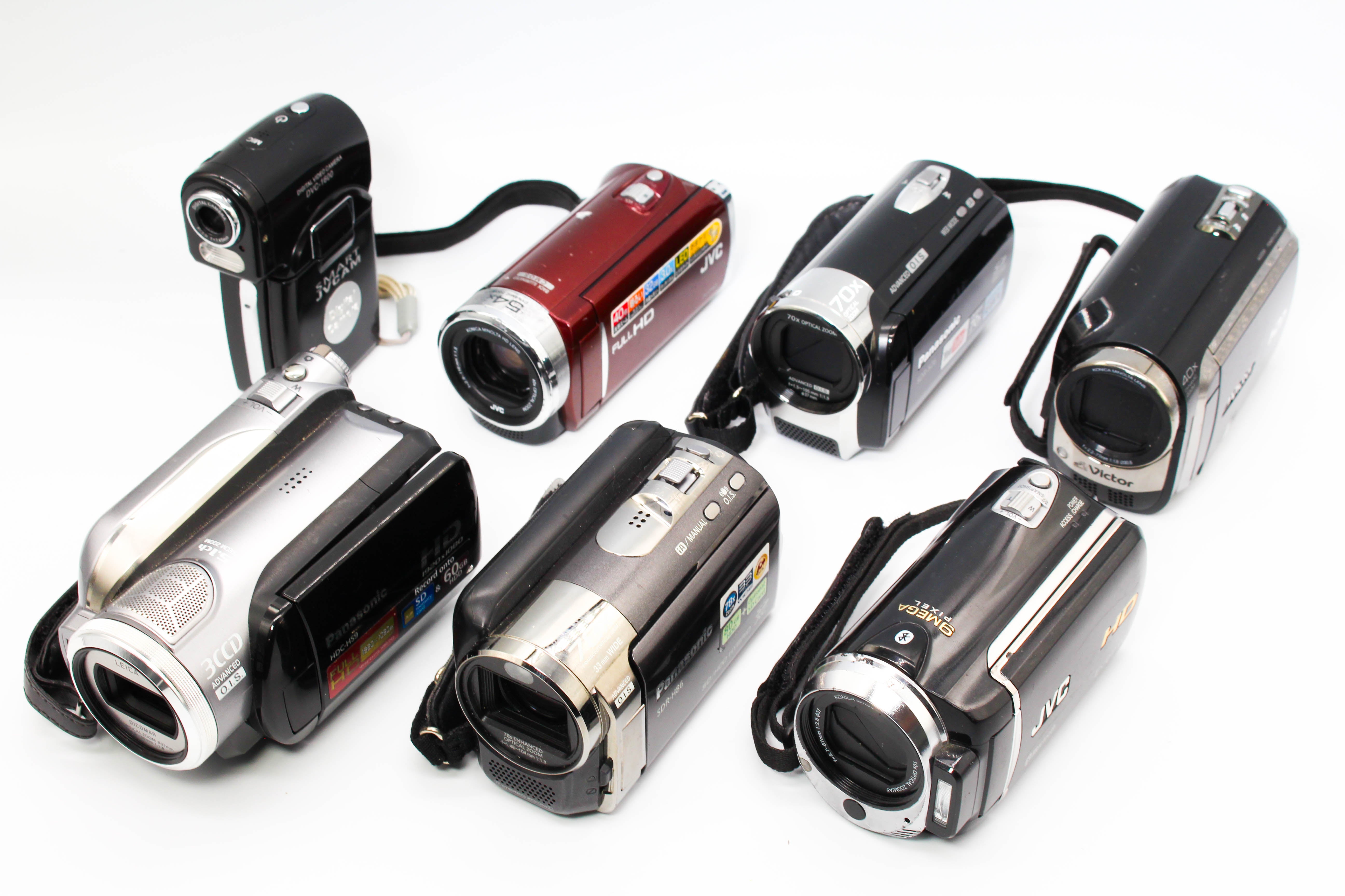 Assorted Faulty HD SD Card Digital Video Handycam Camcorder Cameras Inc. Panasonic SDR-H86, JVC & Victor