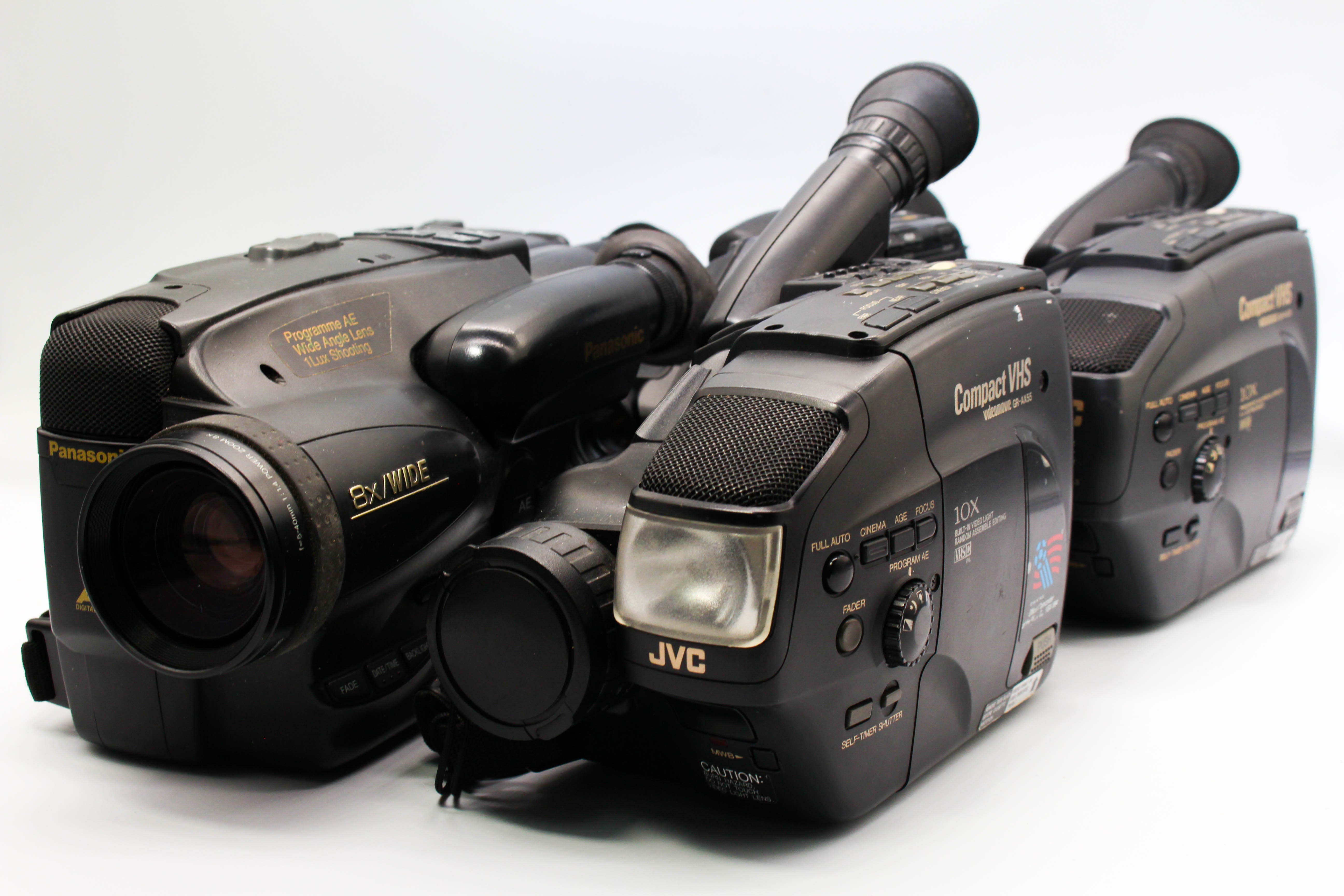 Assorted Faulty Panasonic VHS-C Vintage Video Camcorder Cameras Inc. GR-AX35E NV-S20B