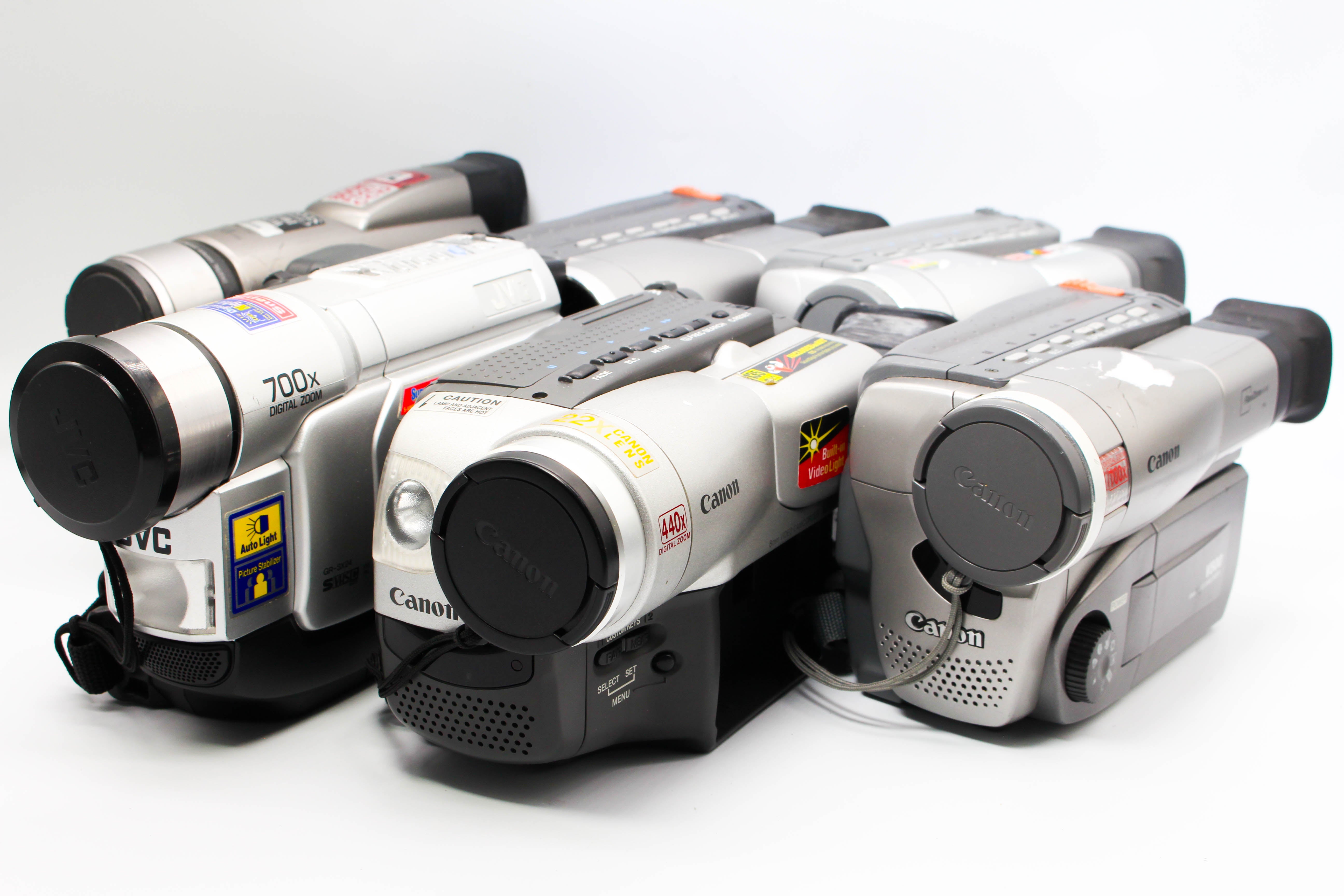 Assorted Faulty Canon Video8 VHS Video Handycam Camcorder Cameras Inc. Canon V500E UC8000E