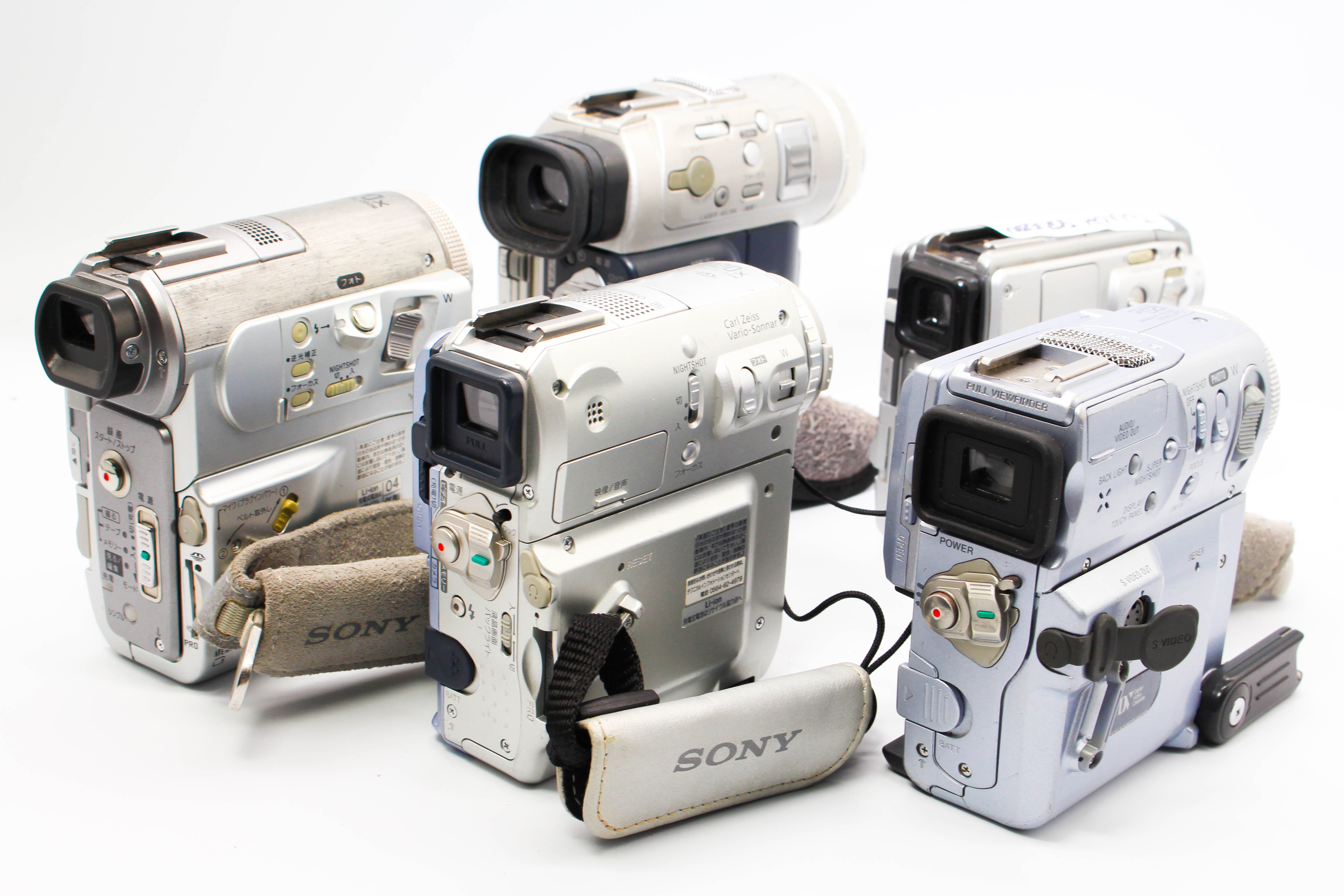Assorted Faulty Sony MiniDV Digital Video Handycam Camcorder Cameras Inc. Sony DCR-PC100 DCR-PC109 DCR-PC6