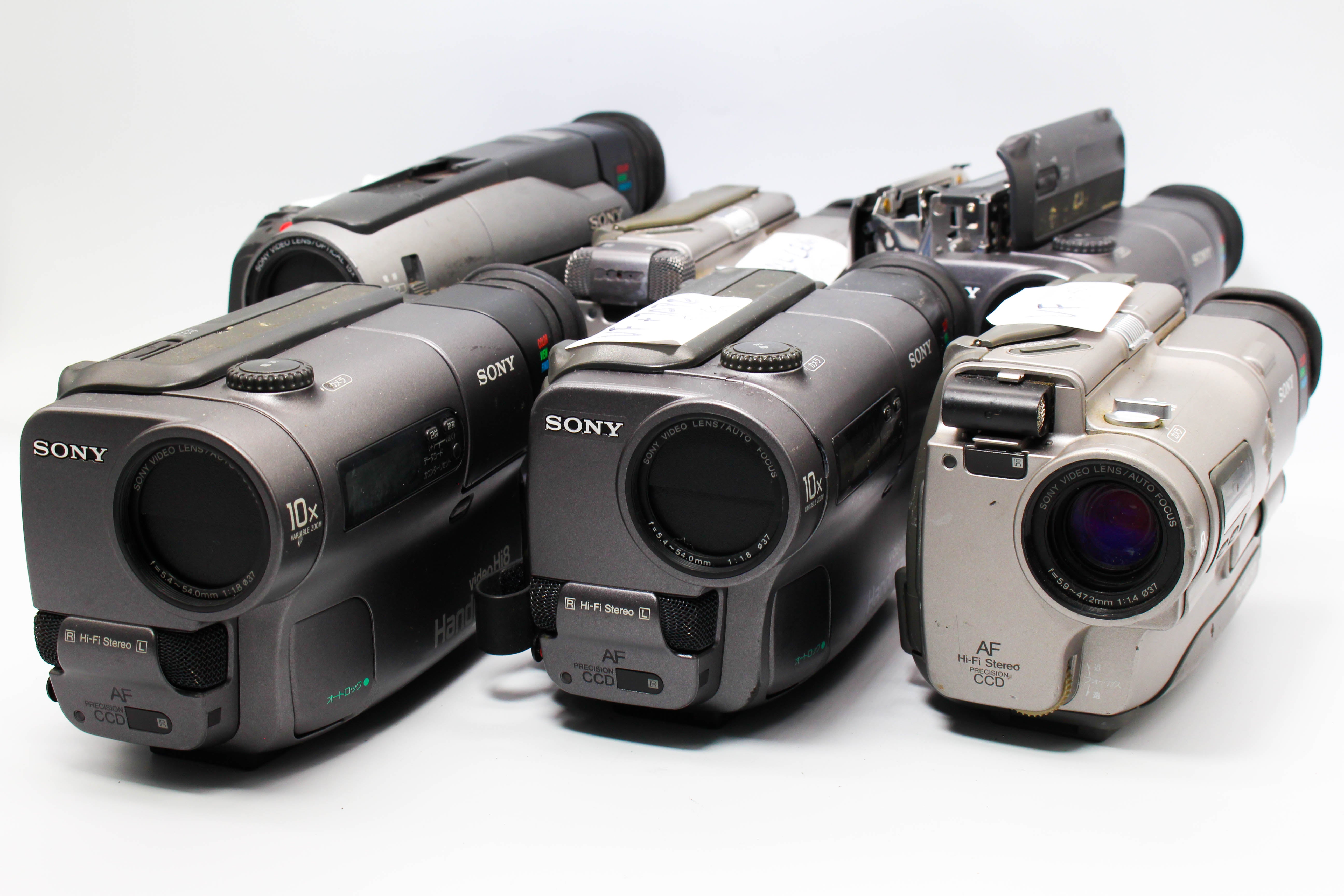 Assorted Faulty Sony Video8 Hi8 Video Handycam Camcorder Cameras Inc. Sony CCD-TR1 CCD-TR3
