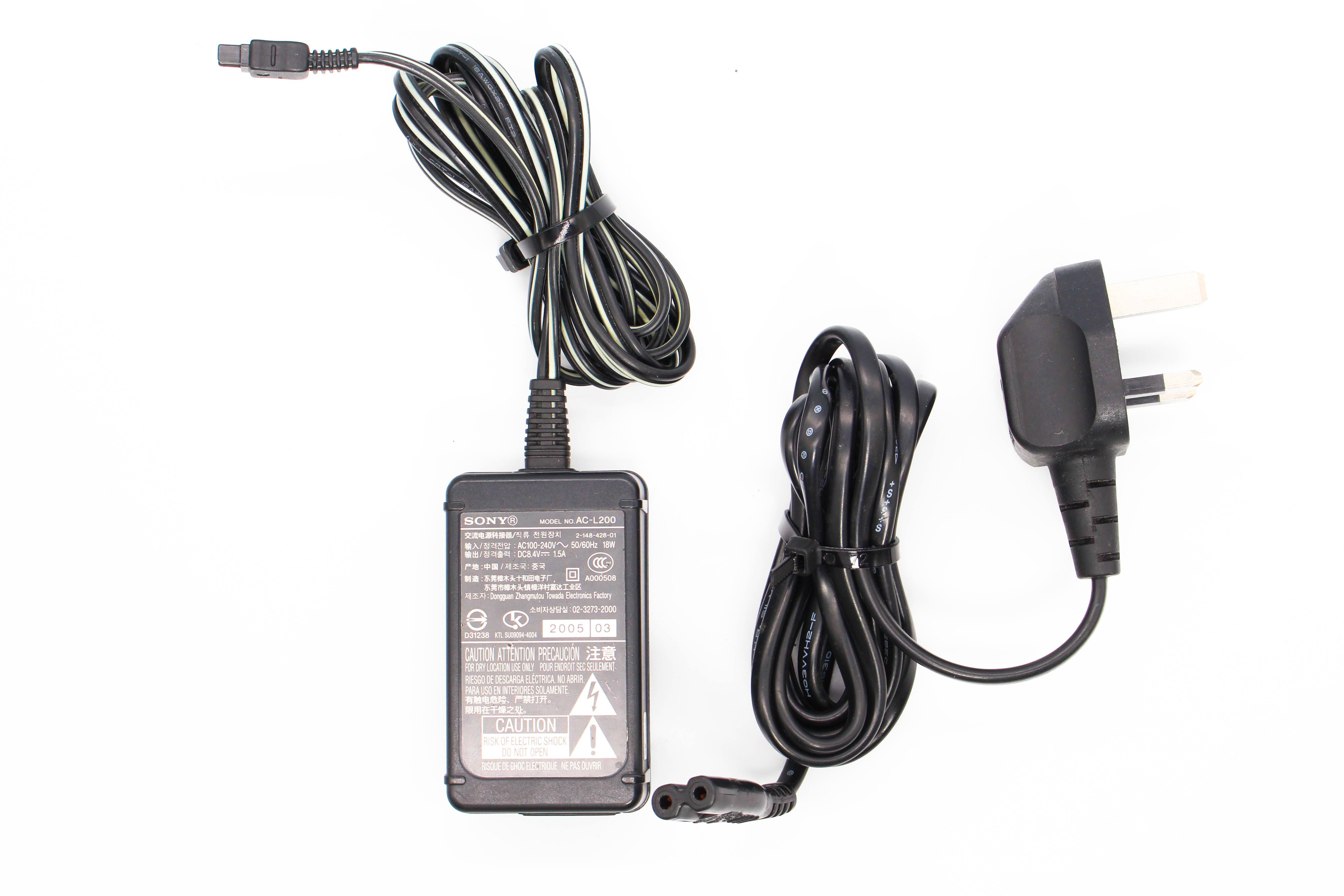 Sony AC-L200 AC Adaptor For NP-F Video Camcorder Battery Charger Mains - Tested Excellent