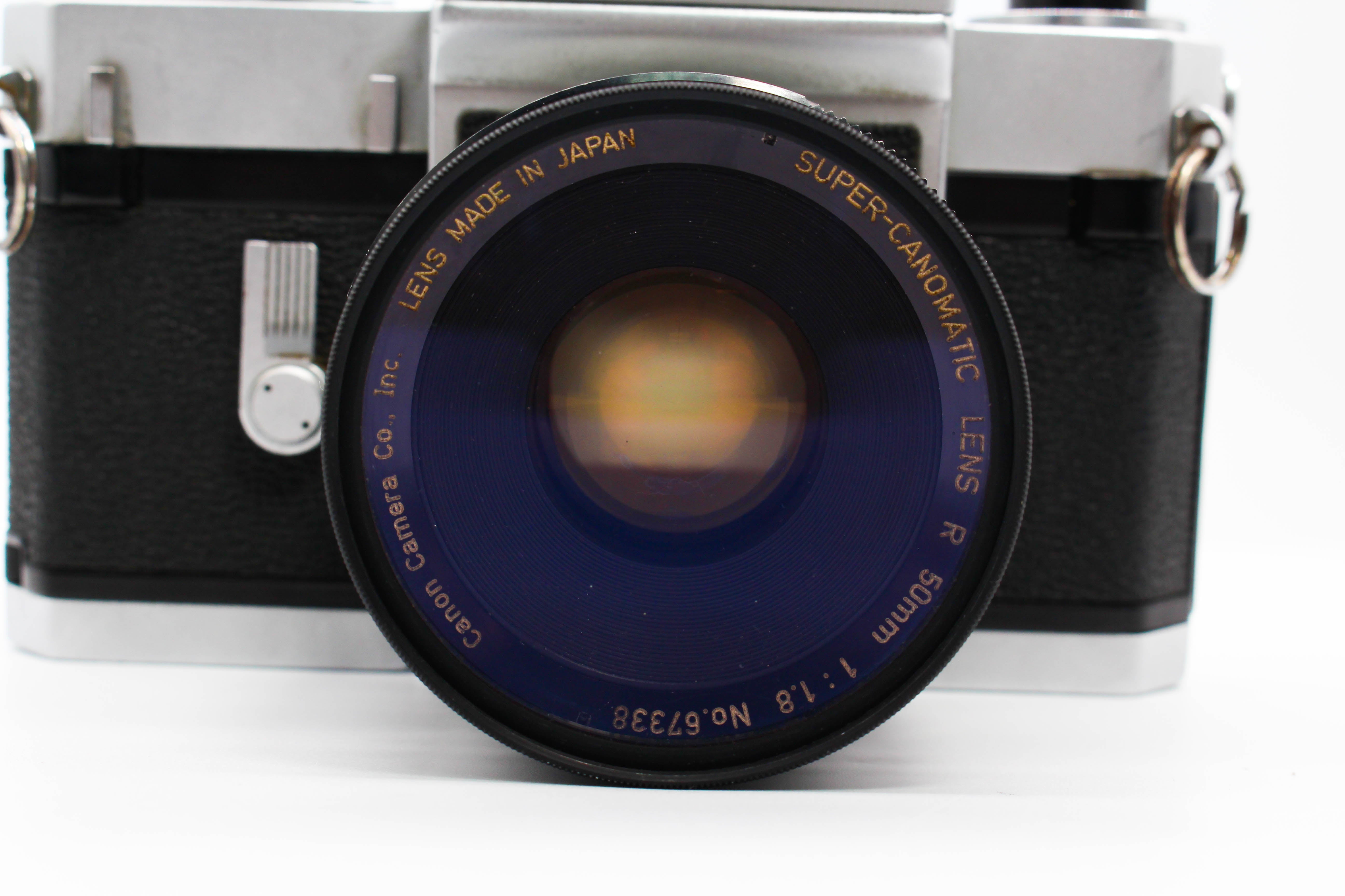 Canon Canonflex RP SLR 35mm Film Photo Camera with 50mm f/1.8 Super-Canomatic R Lens - Tested Bundle Good