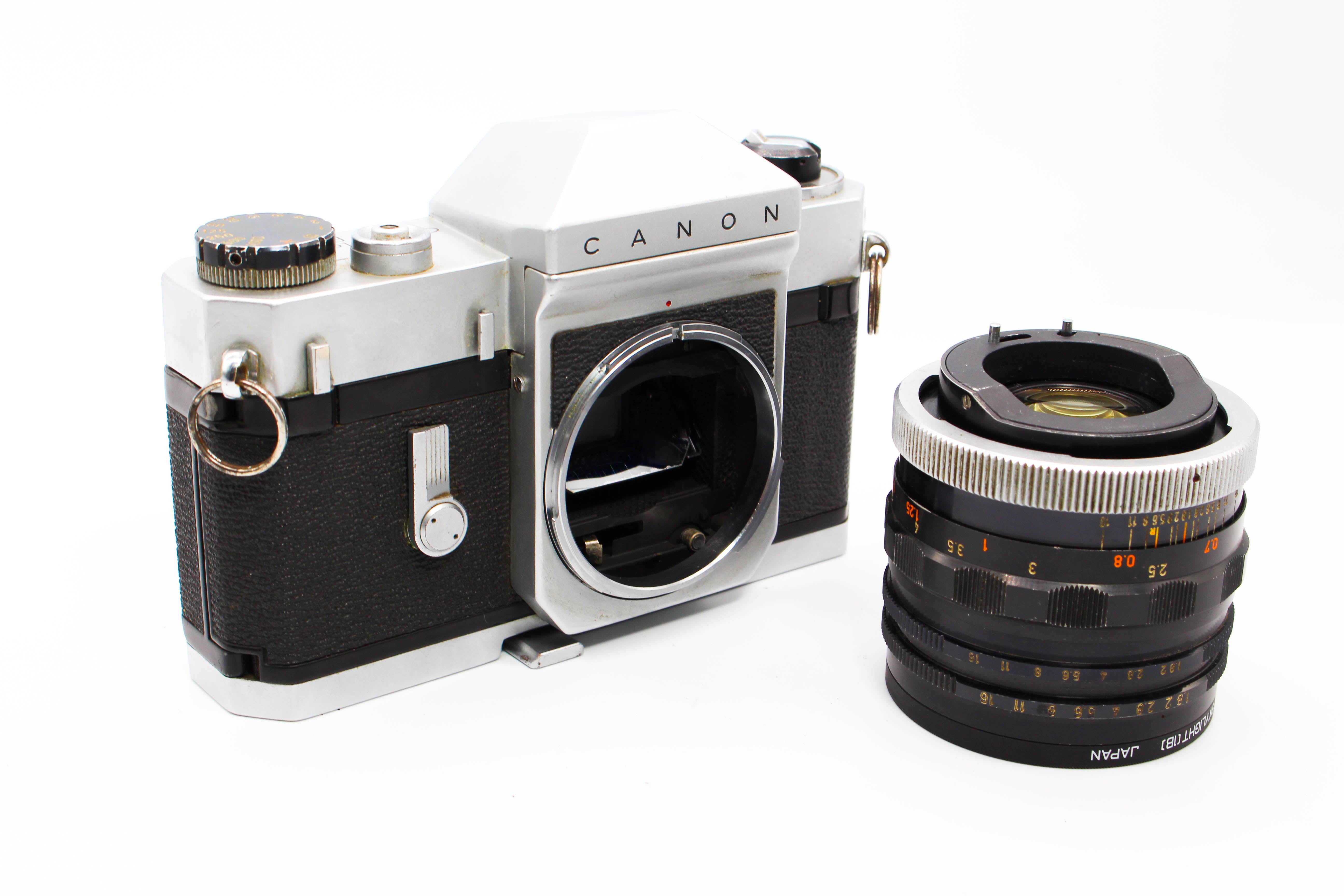 Canon Canonflex RP SLR 35mm Film Photo Camera with 50mm f/1.8 Super-Canomatic R Lens - Tested Bundle Good