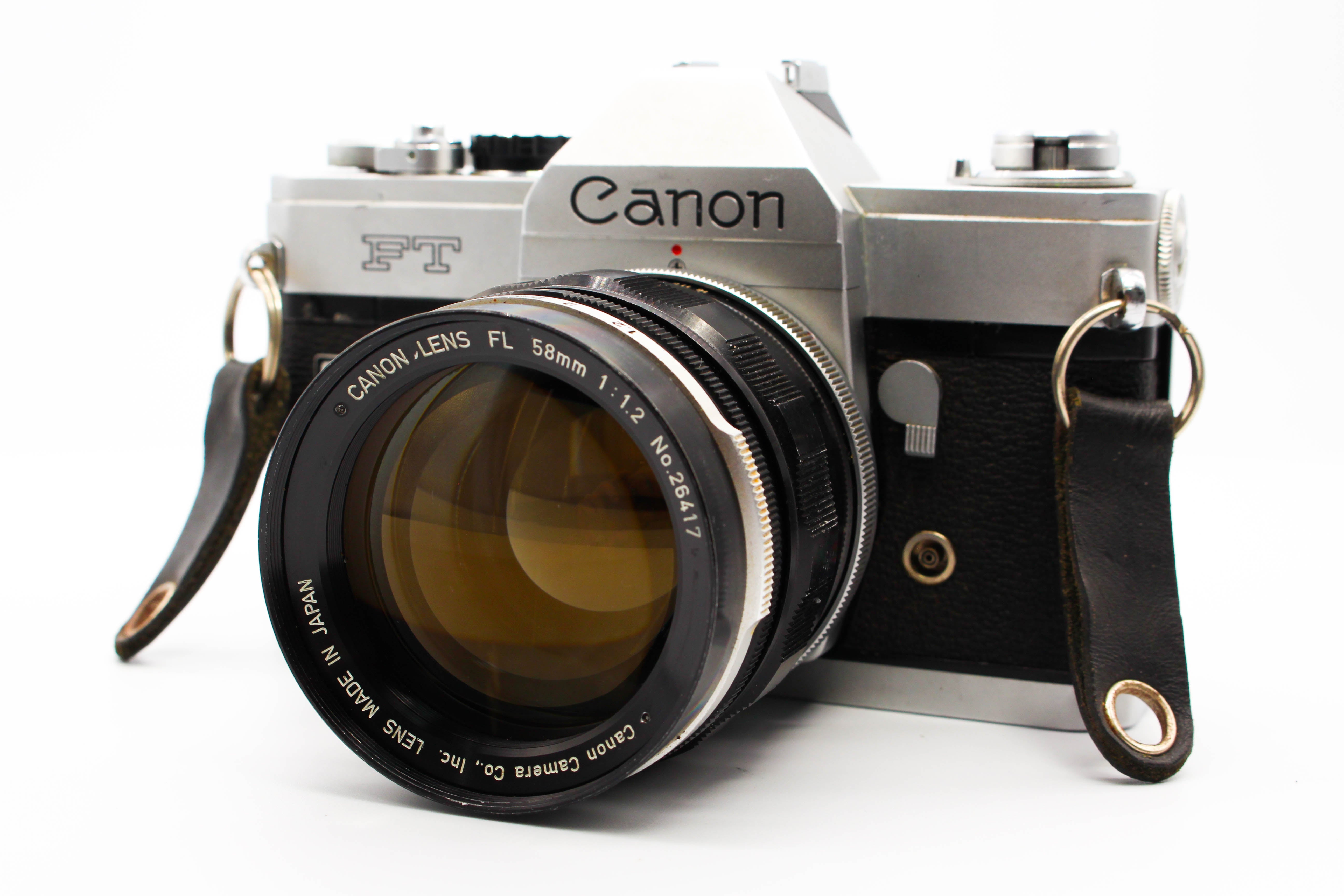 Canon FT QL SLR 35mm Film Photo Camera with 58mm f/1.2 Lens - Tested Bundle Good