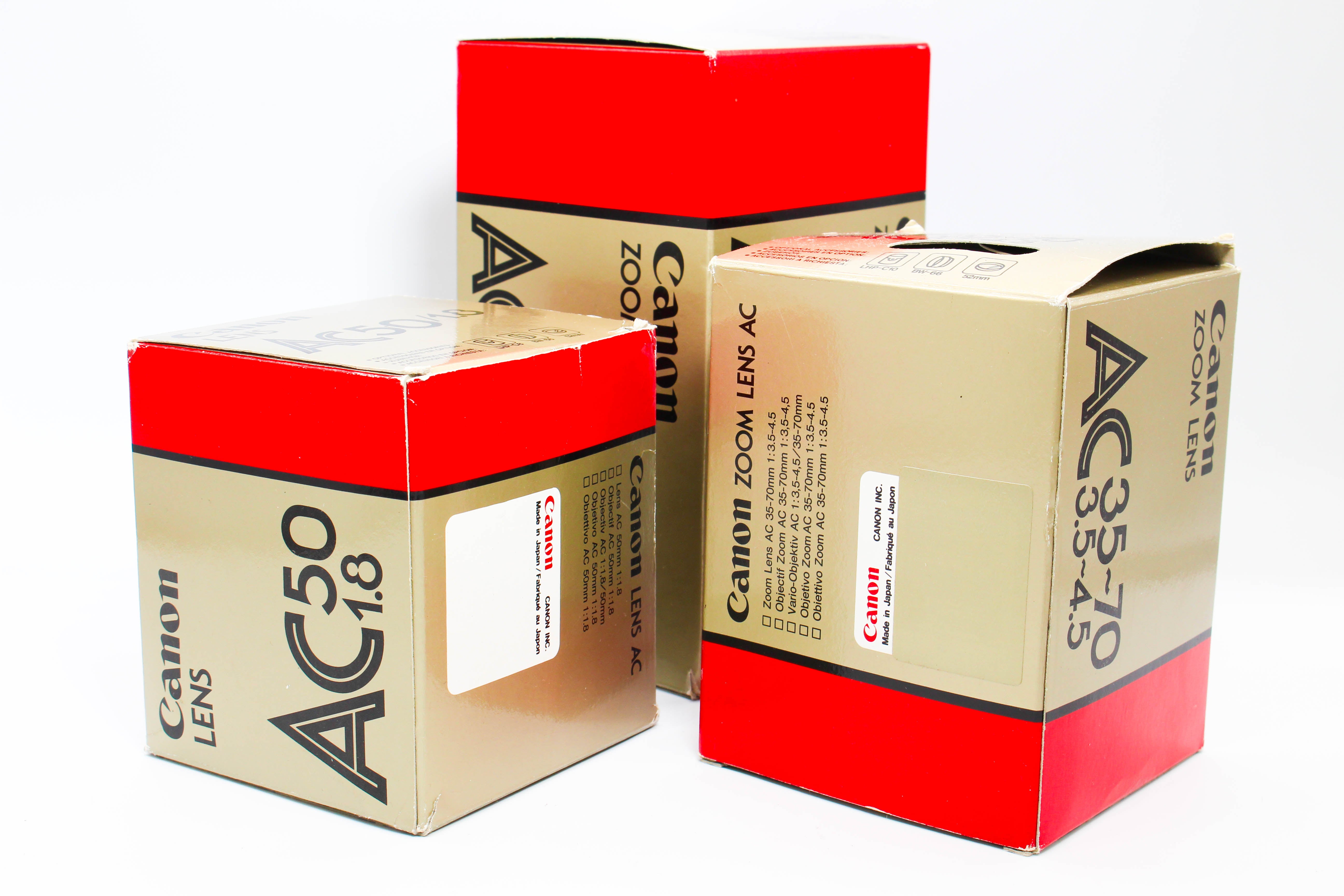 Canon FD Mount AC50 f/1.8 AC35-70 f/3.5-4.5 AC75-200 f/4.5 Lens Bundle (Read) - Tested