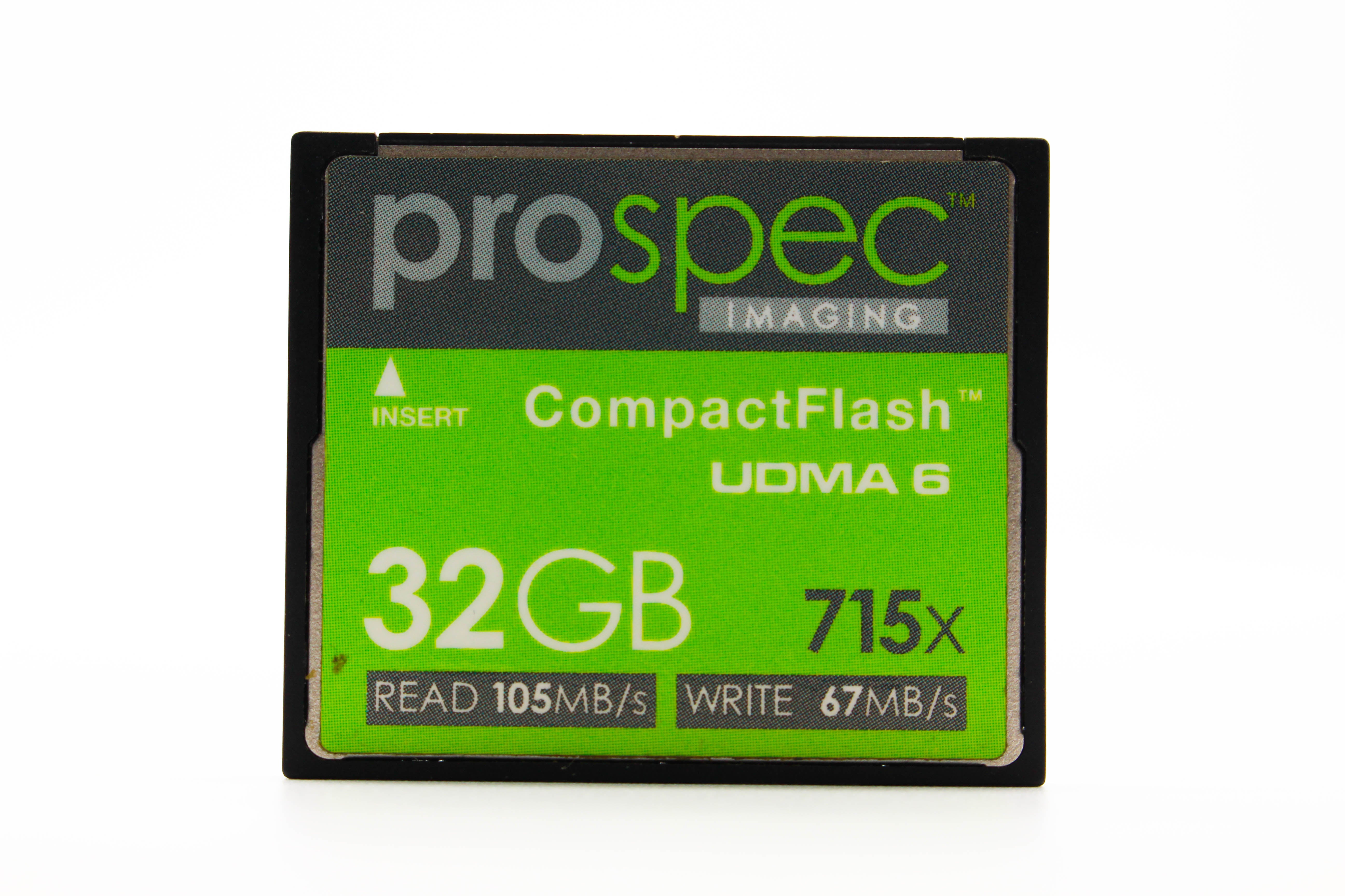 Prospec Imaging 32GB UDMA 6 715x Compact Flash CF Card - Tested Good