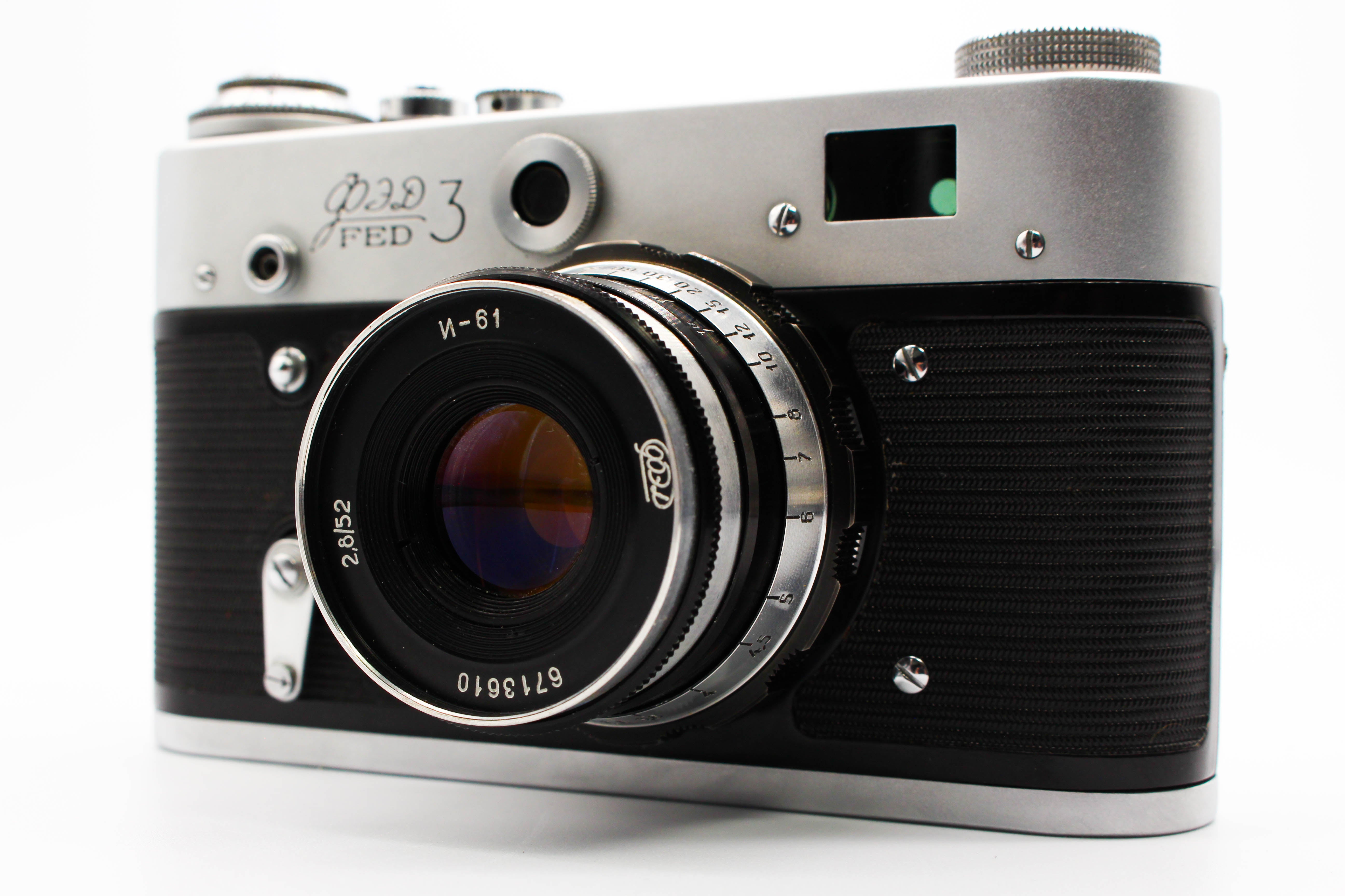 Fed 3 Type 2 Vintage Soviet Rangefinder 35mm Film Camera With 52mm f/2.8 Lens - Tested Bundle Excellent
