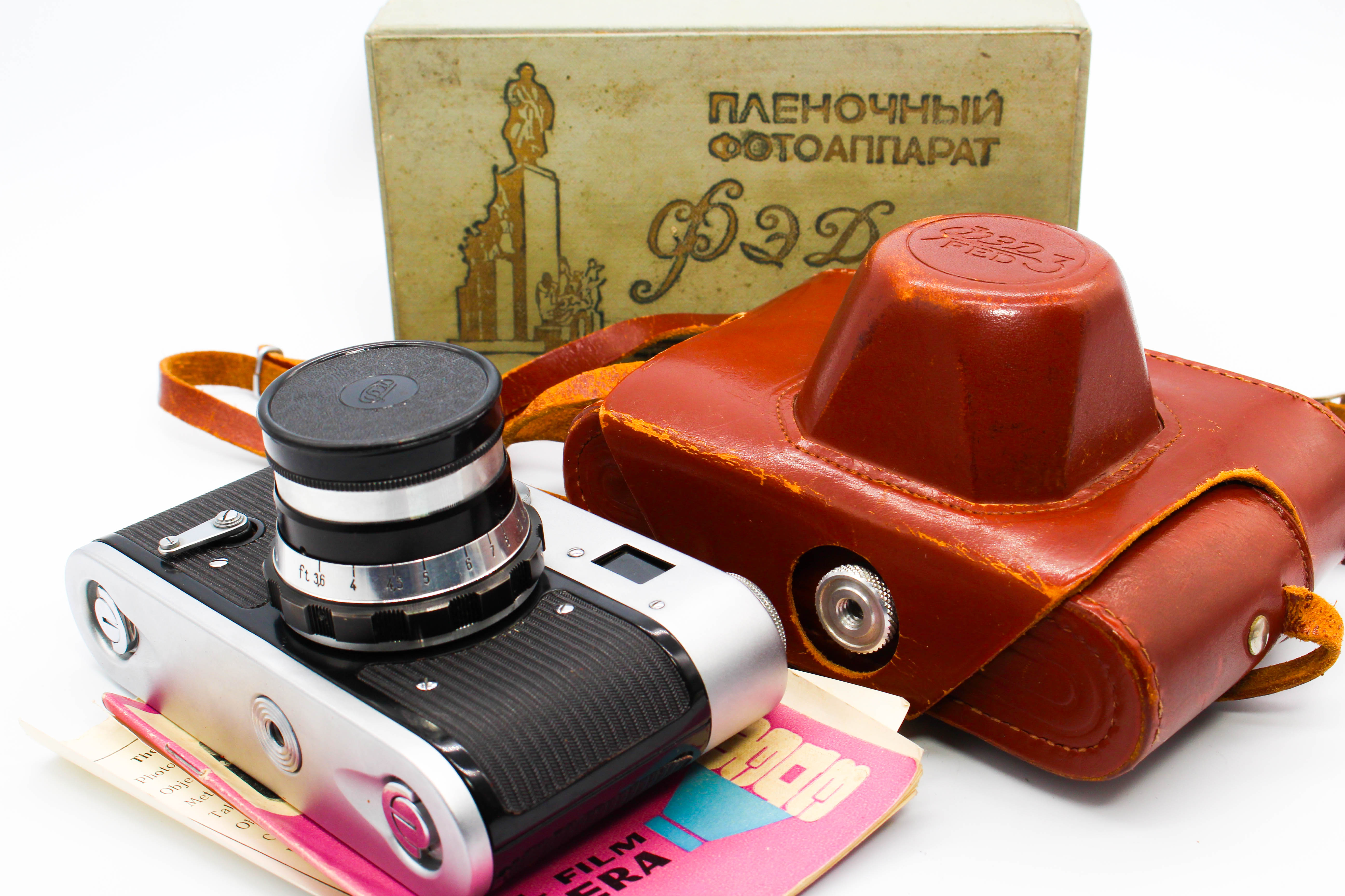 Fed 3 Type 2 Vintage Soviet Rangefinder 35mm Film Camera With 52mm f/2.8 Lens - Tested Bundle Excellent