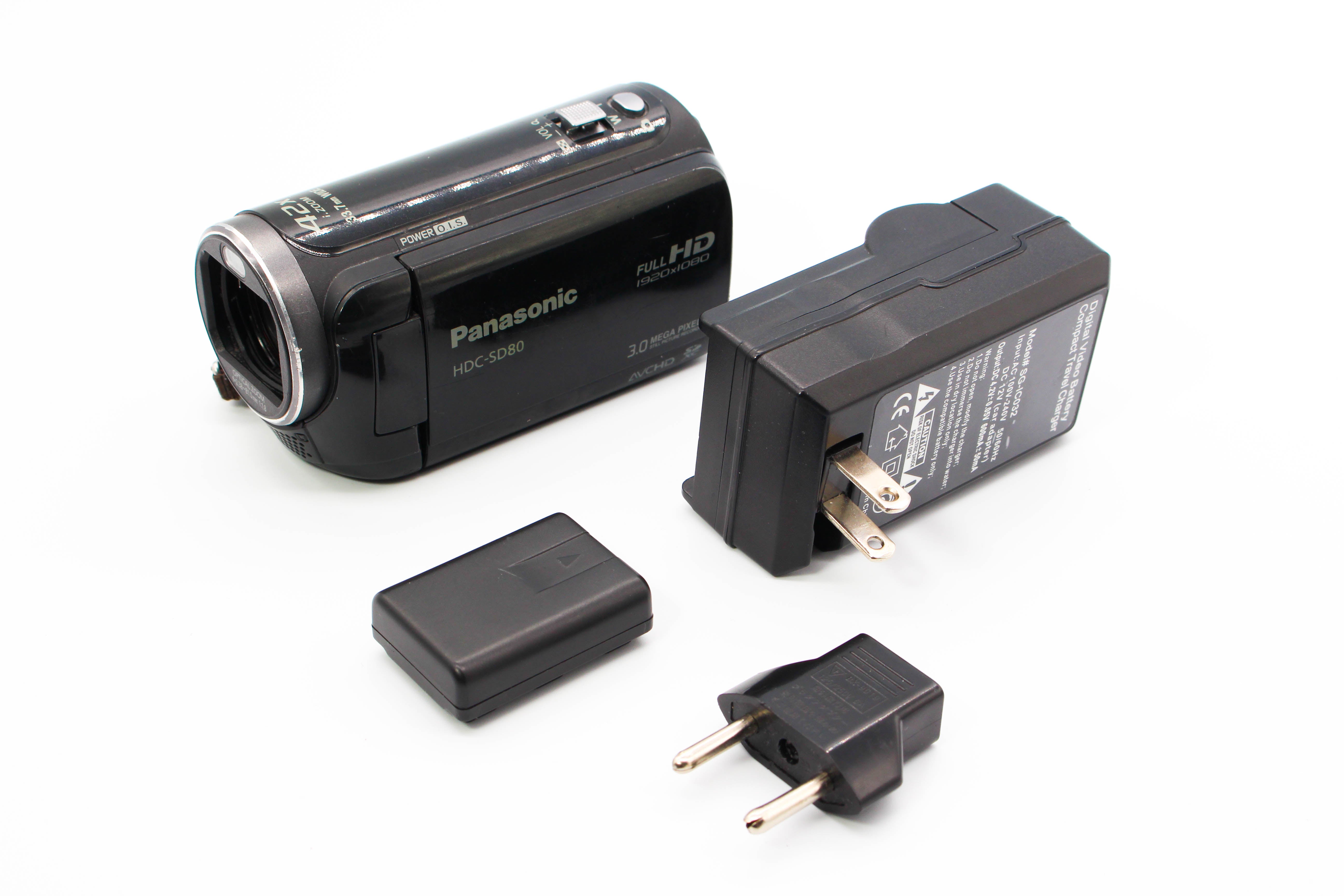 Panasonic HDC-SD80 HD SD Card Digital Video Camcorder - Tested Bundle Good