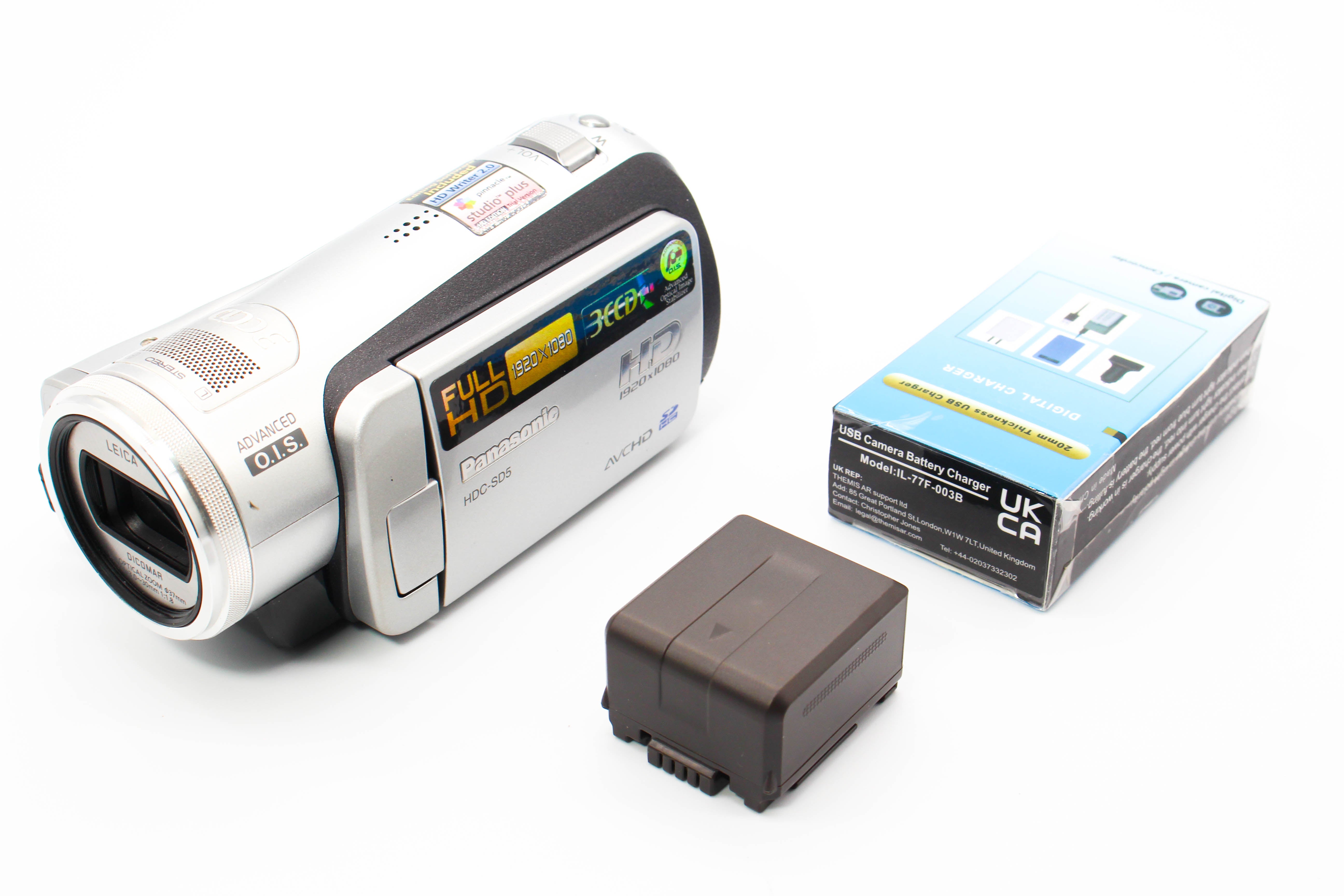 Panasonic HDC-SD5 HD SD Card Digital Video Camcorder - Tested Bundle Excellent