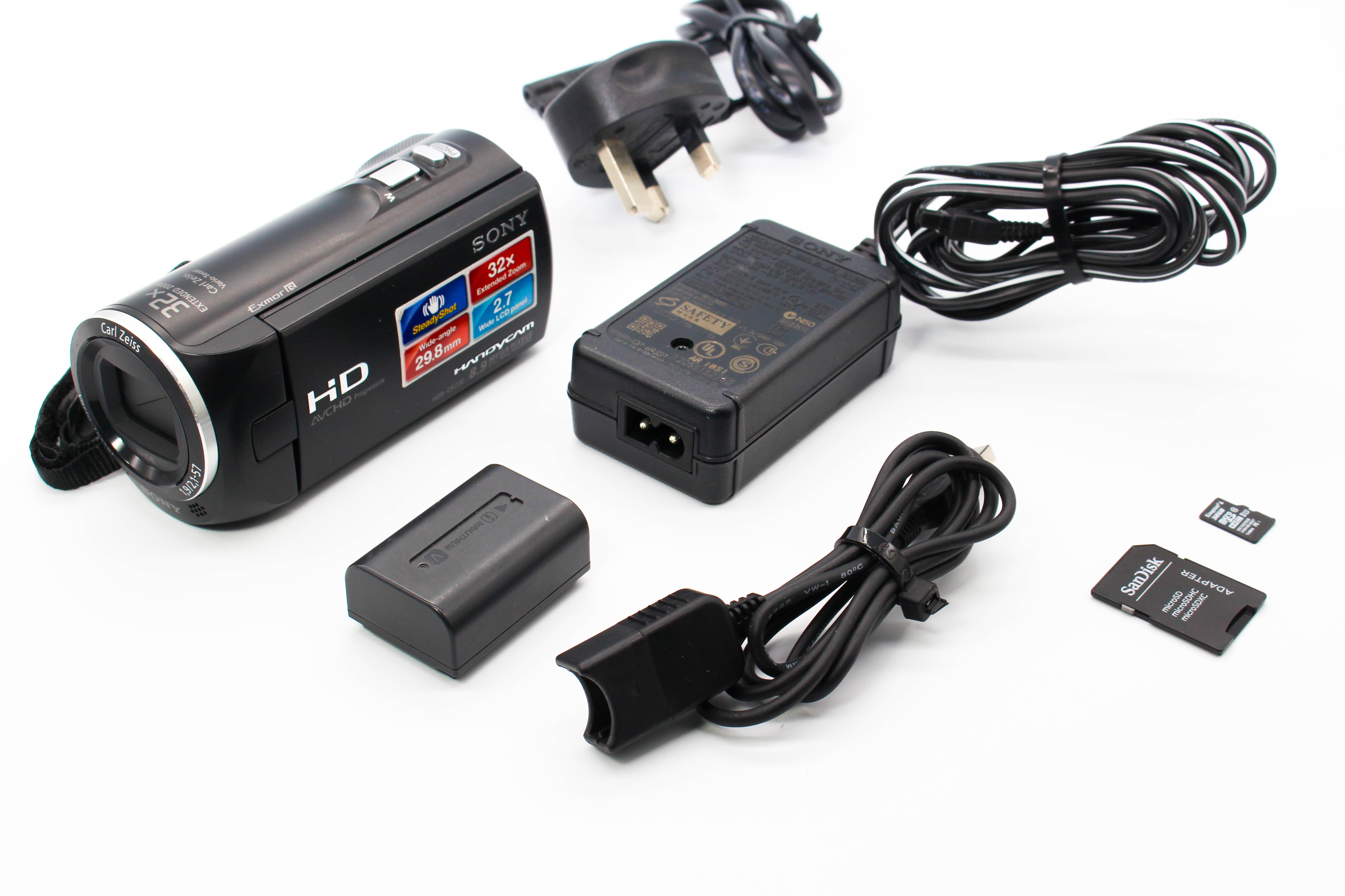 Sony HDR-CX220 HD SD Card Digital Video Camcorder - Tested Bundle Excellent