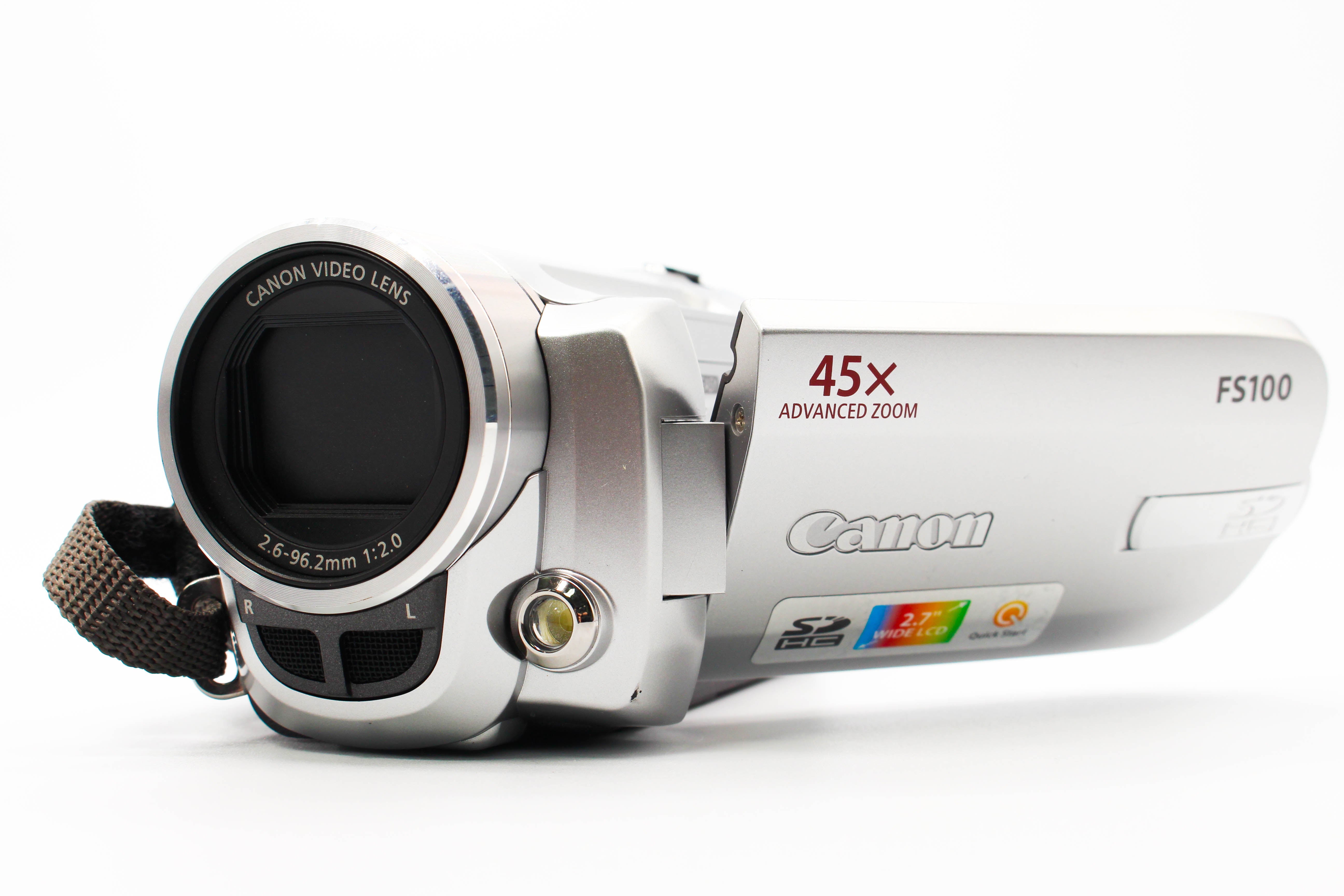 Canon FS100E HD SD Card Video Handycam Camcorder Camera - Tested Bundle Good