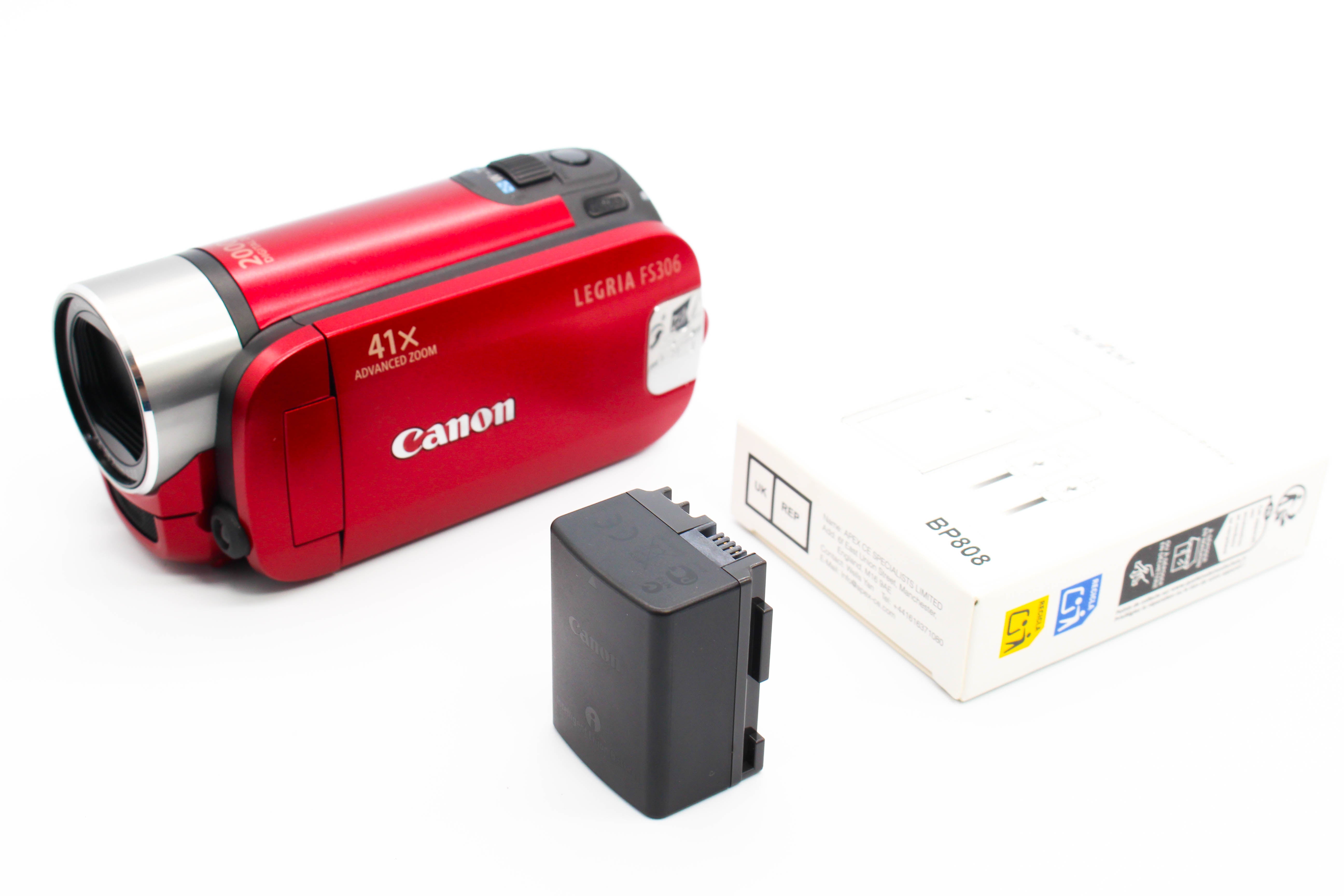 Canon Legria FS306 E HD SD Card Video Handycam Camcorder Camera - Tested Bundle Excellent