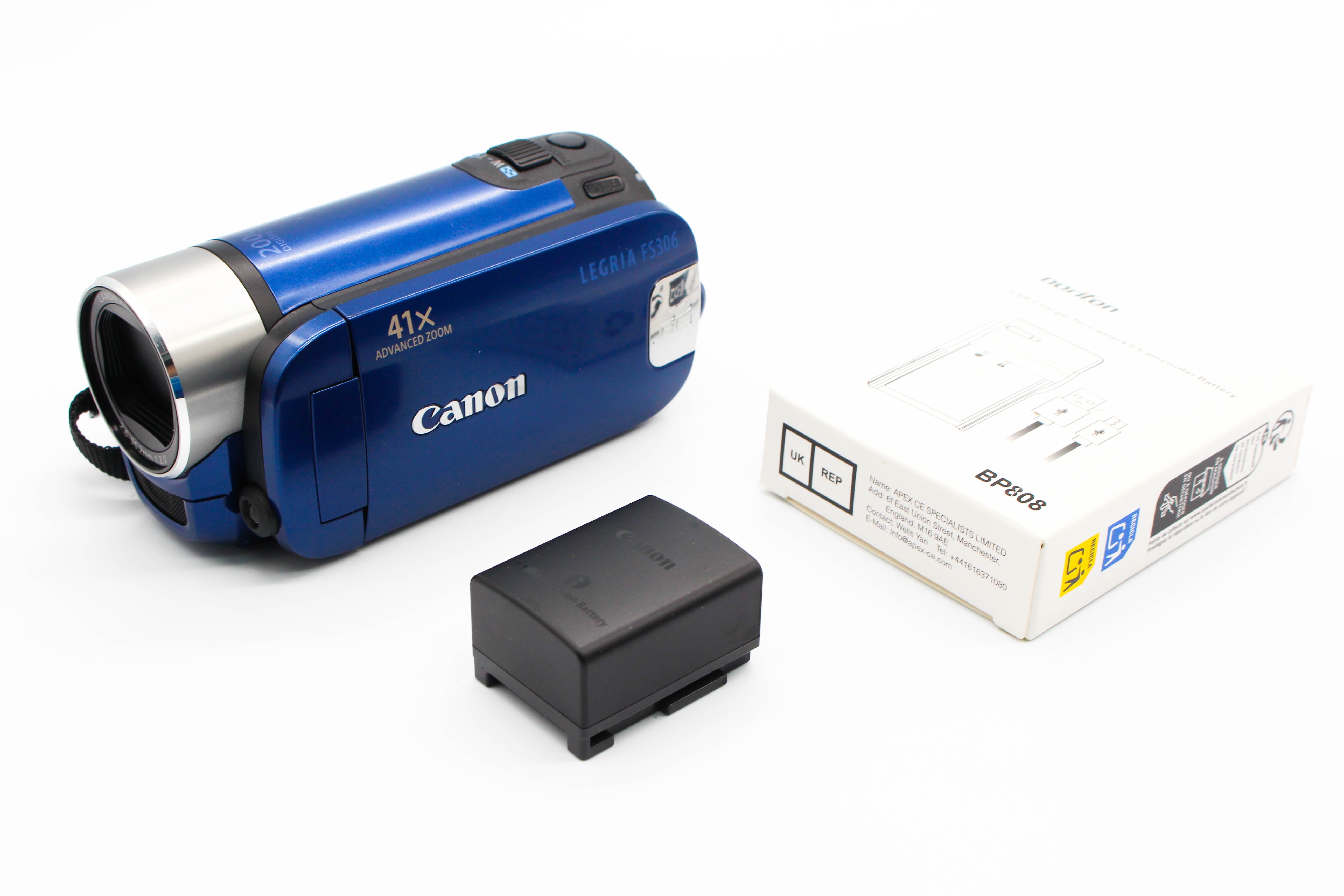 Canon Legria FS306 E HD SD Card Video Handycam Camcorder Camera - Tested Bundle Excellent