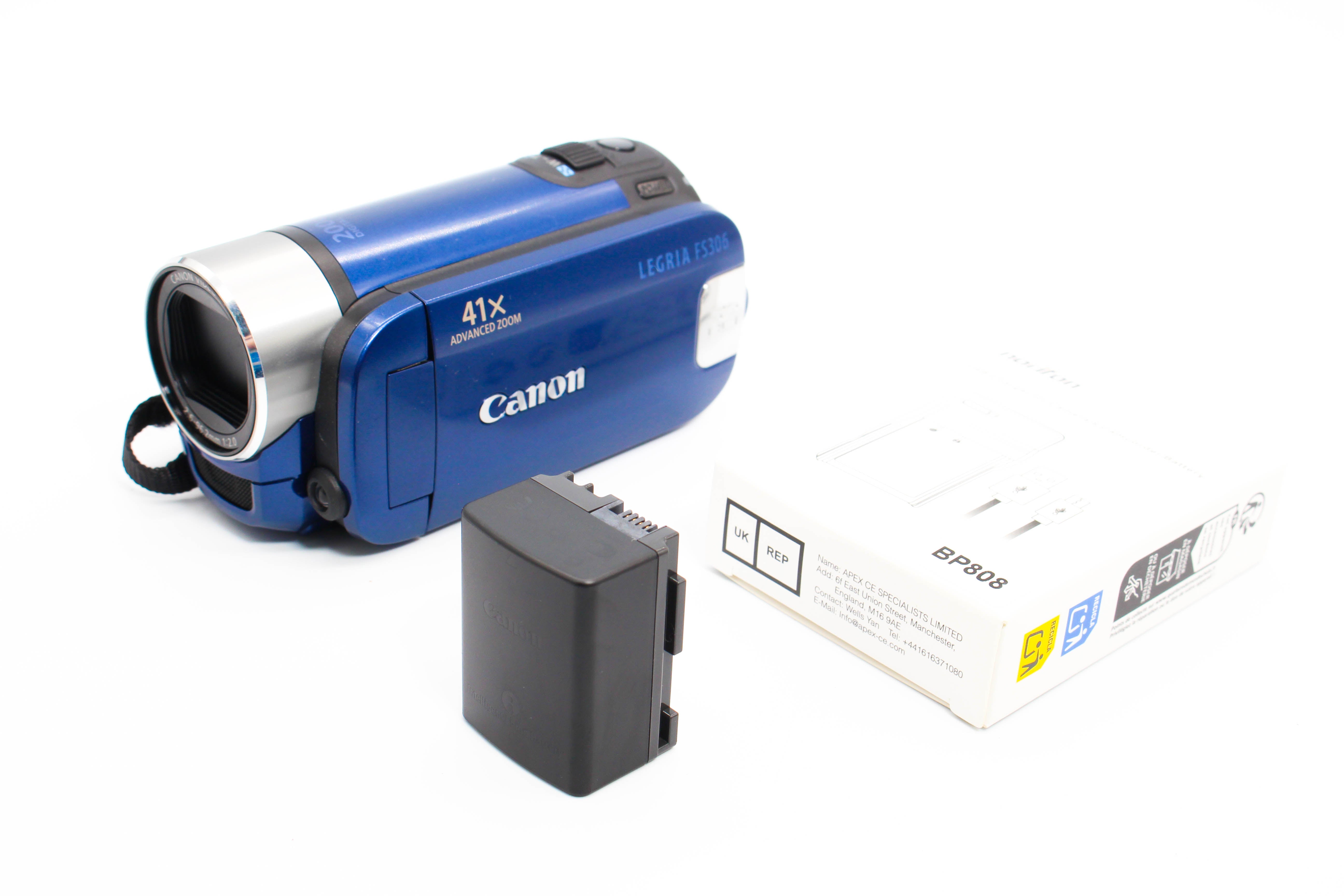 Canon Legria FS306 E HD SD Card Video Handycam Camcorder Camera - Tested Bundle Excellent