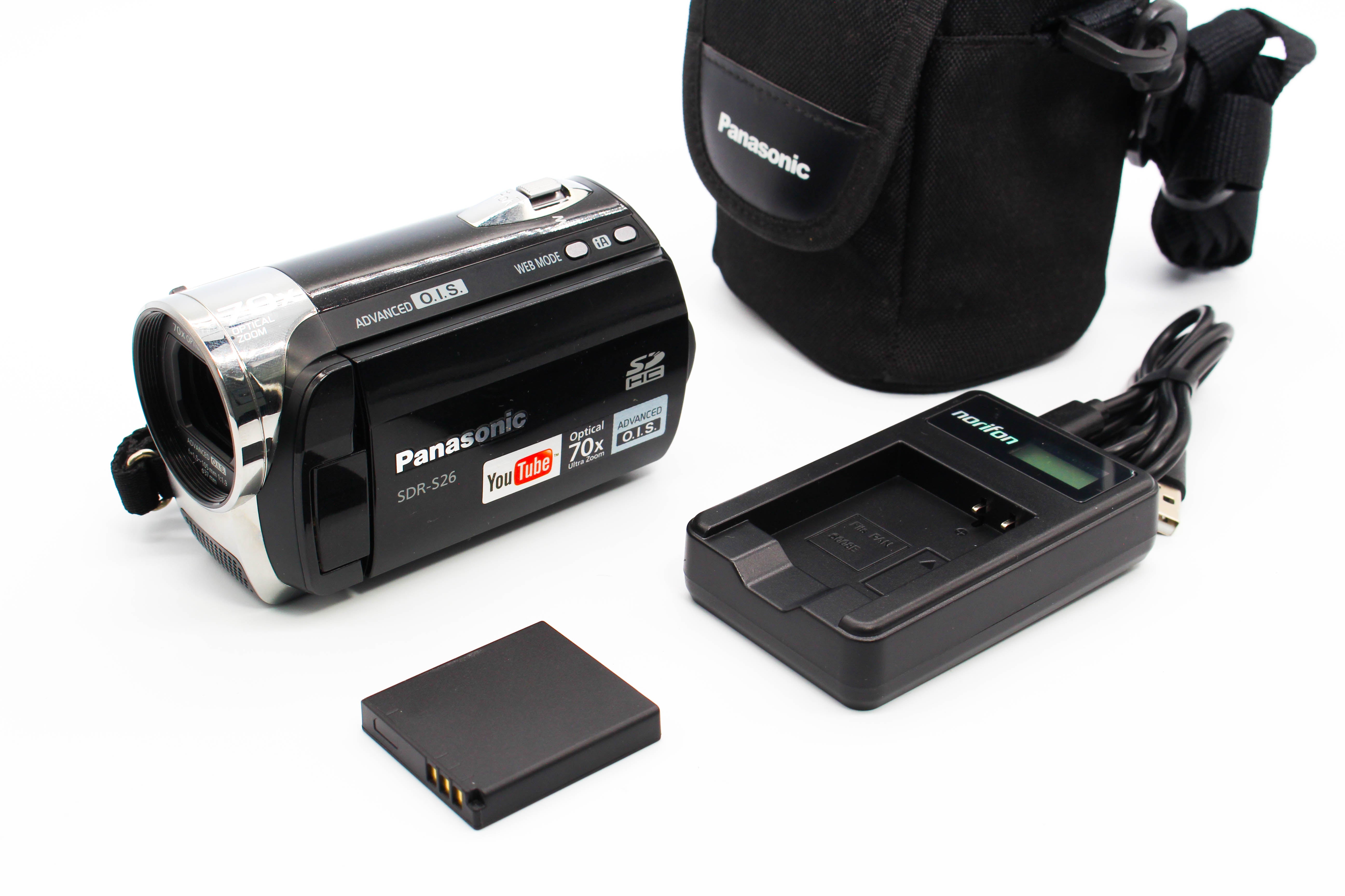 Panasonic SDR-S26 HD SD Card Video Handycam Camcorder Camera - Tested Bundle Excellent