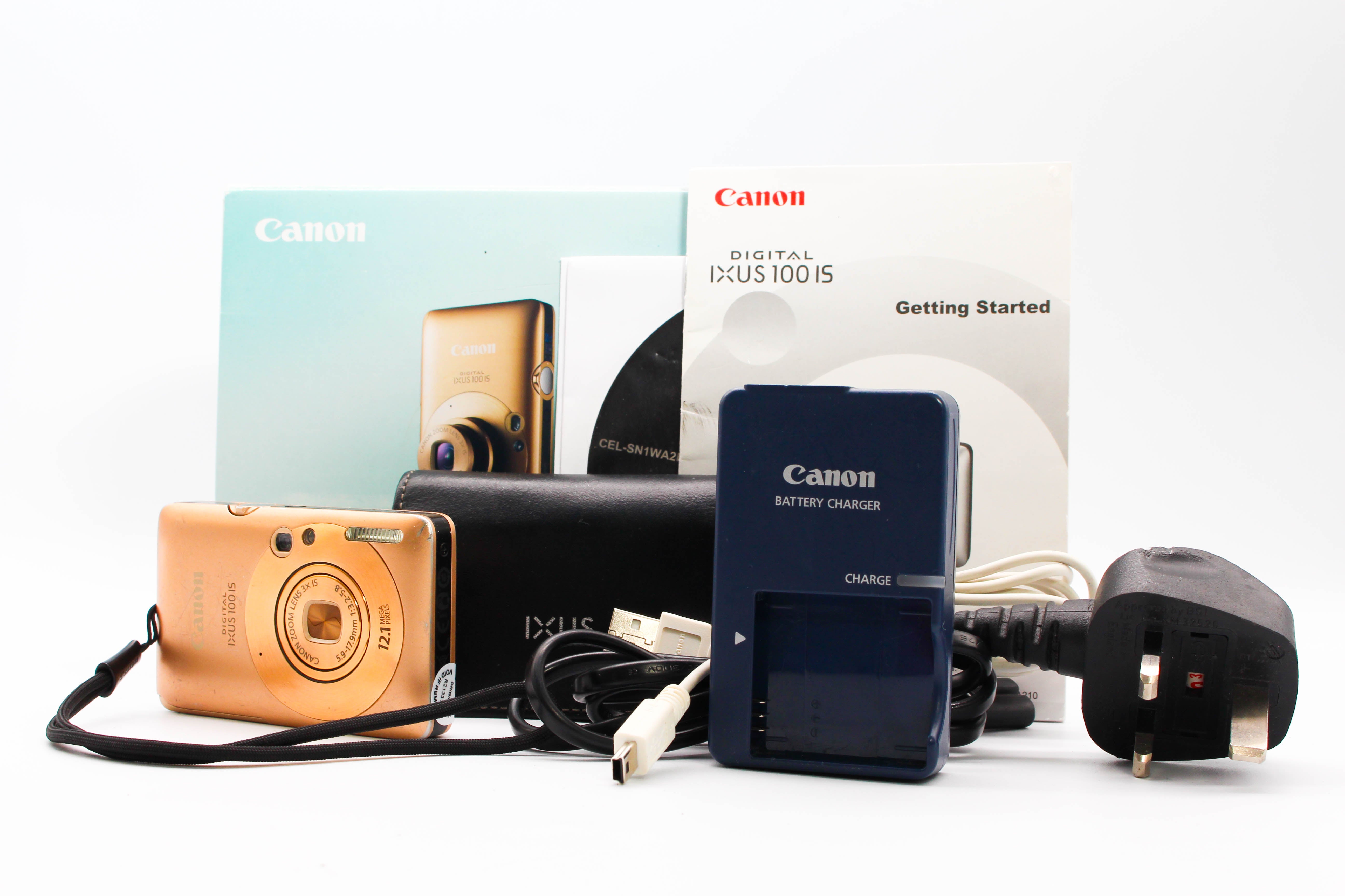 Canon Digital IXUS 100 IS Retro Photo Video Digital Camera Digicam - Tested Bundle (Read)