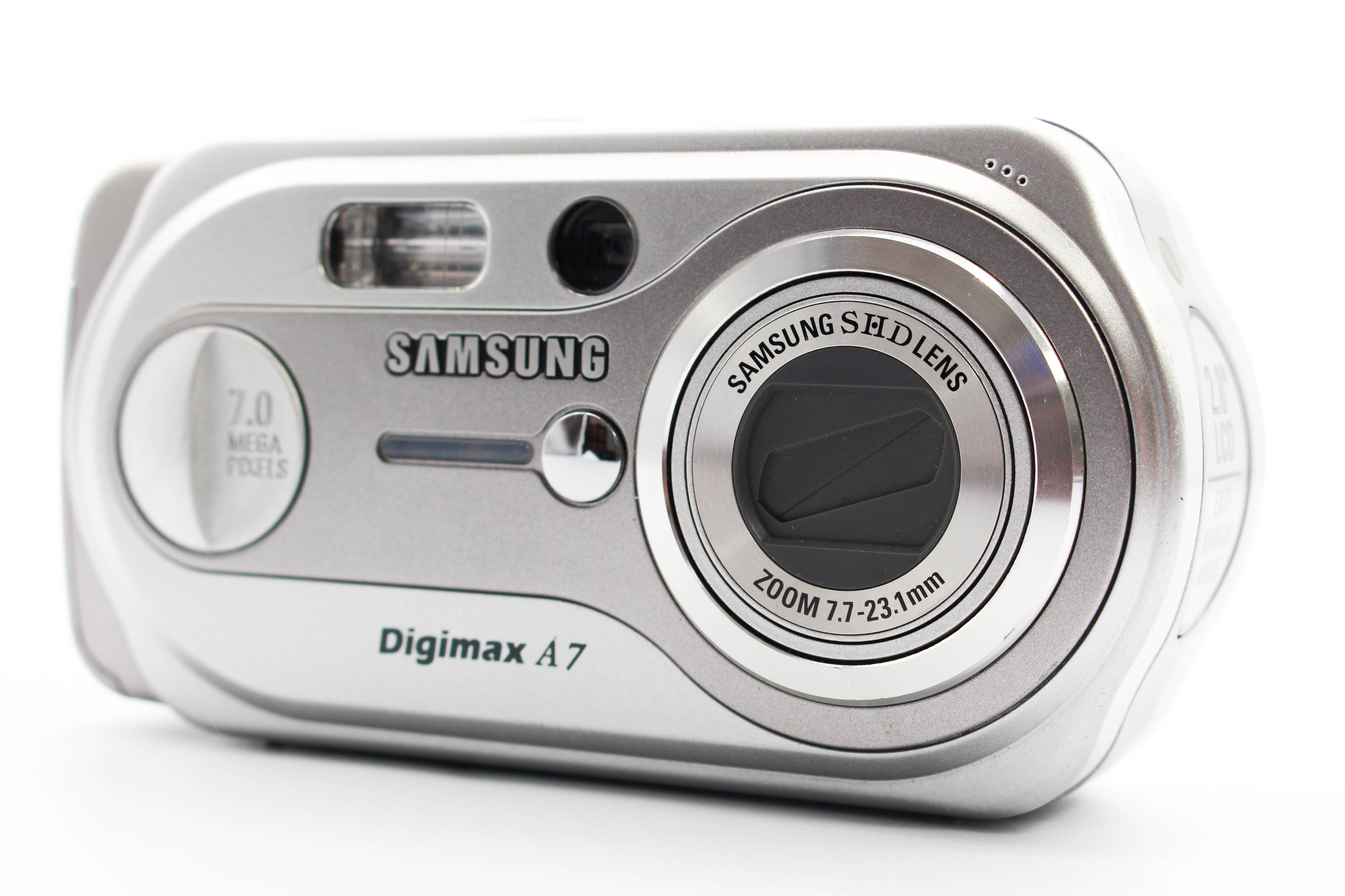 Samsung Digimax A7 SD Card Digital Compact Photo Video Camera Digicam - Tested Bundle