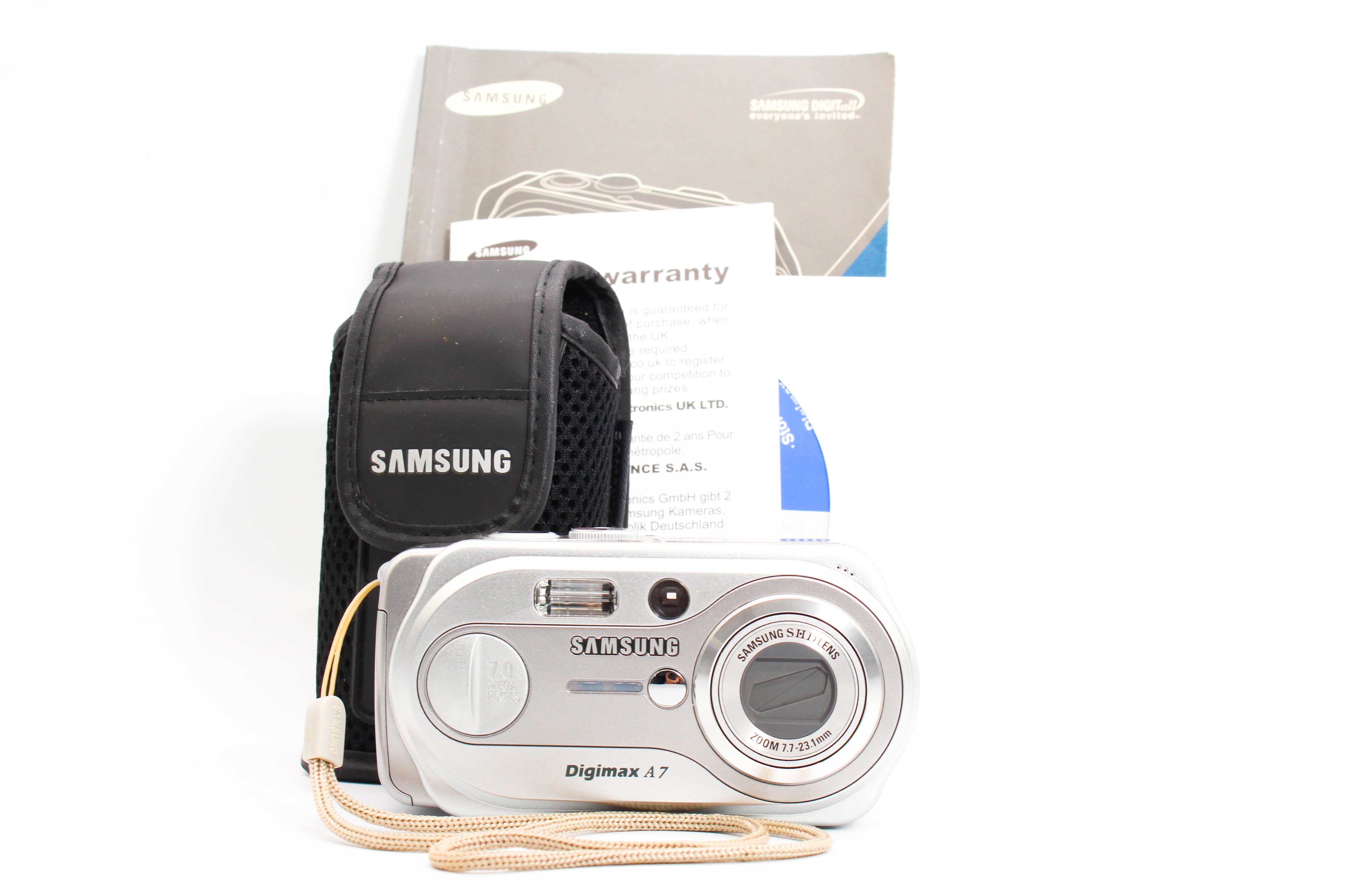 Samsung Digimax A7 SD Card Digital Compact Photo Video Camera Digicam - Tested Bundle