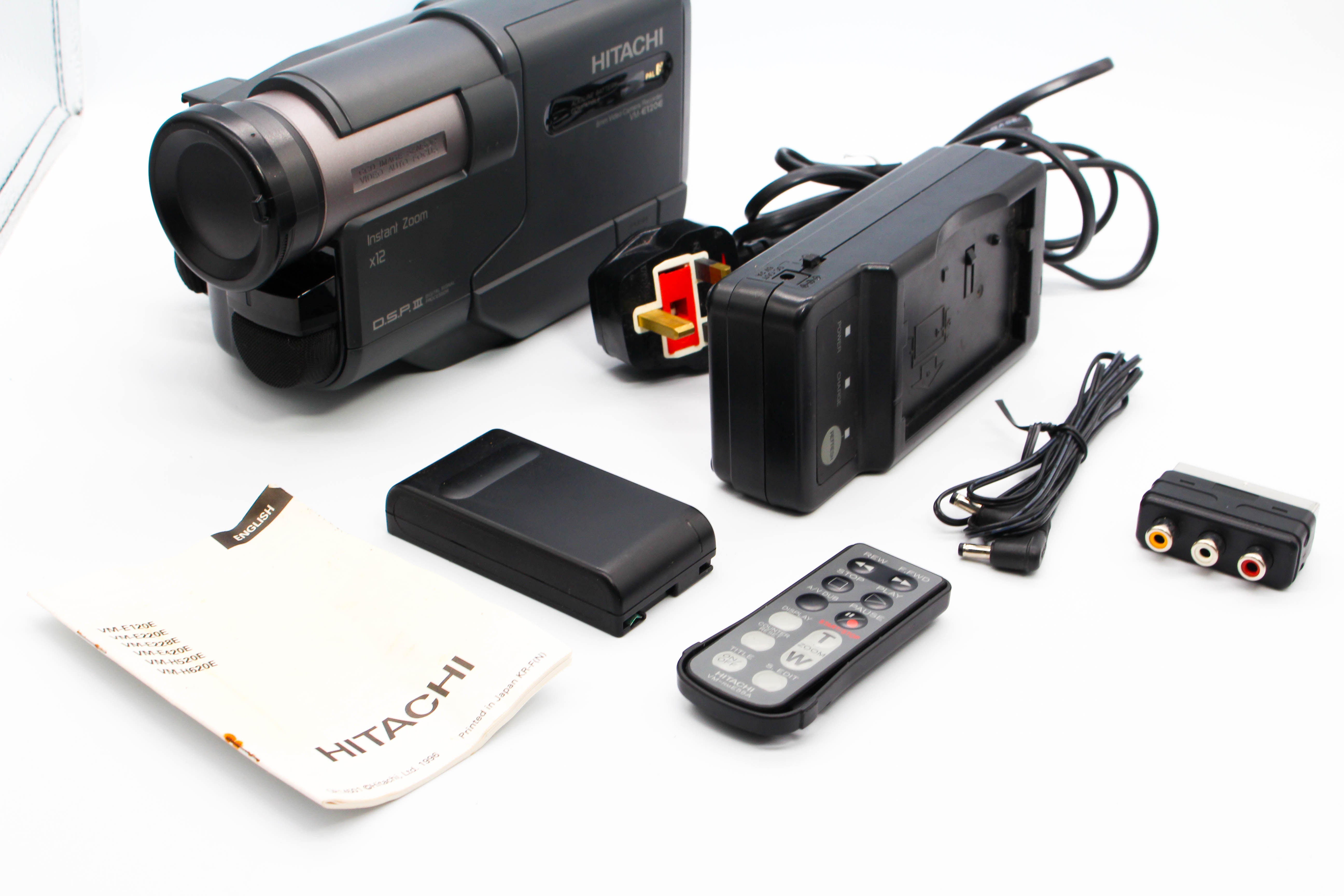 Hitachi VM-E120E 8mm Analog Video Handycam Camcorder Camera - Tested Bundle Excellent