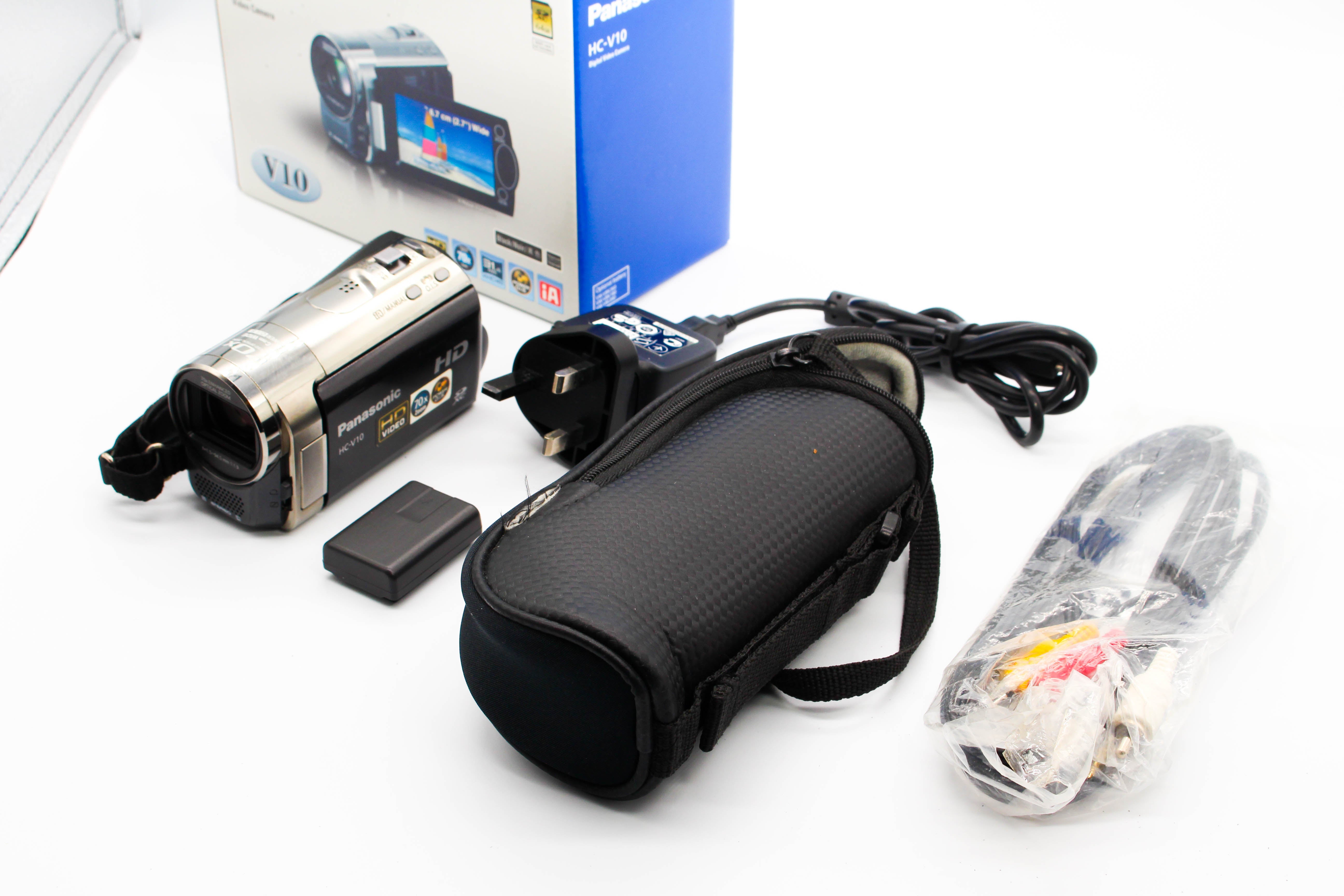 Panasonic HC-V10 HD SD Card Digital Video Camcorder Camera - Tested Bundle Excellent