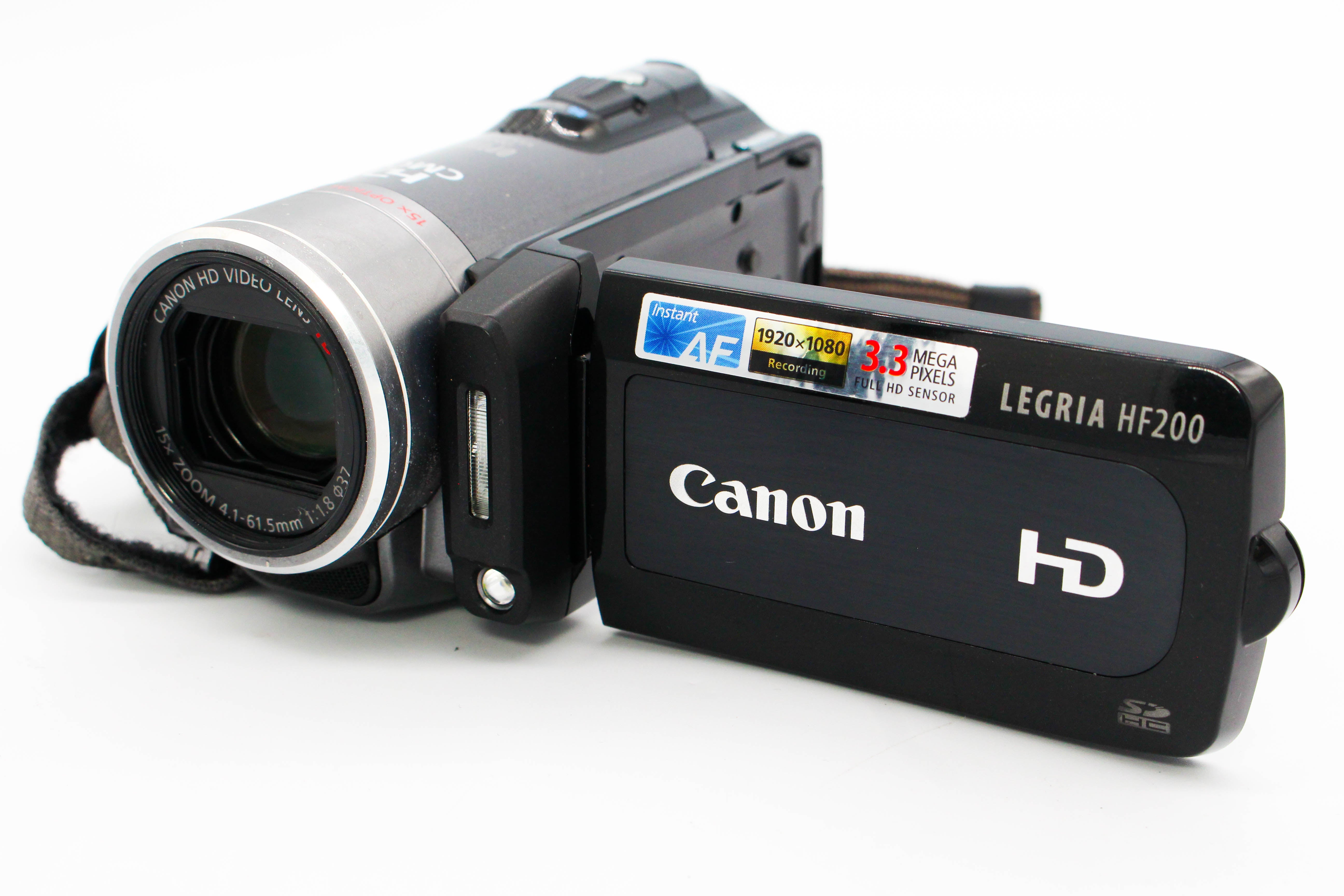 Canon Legria HF200E HD SD Card Digital Video Camera Camcorder - Tested Bundle Excellent