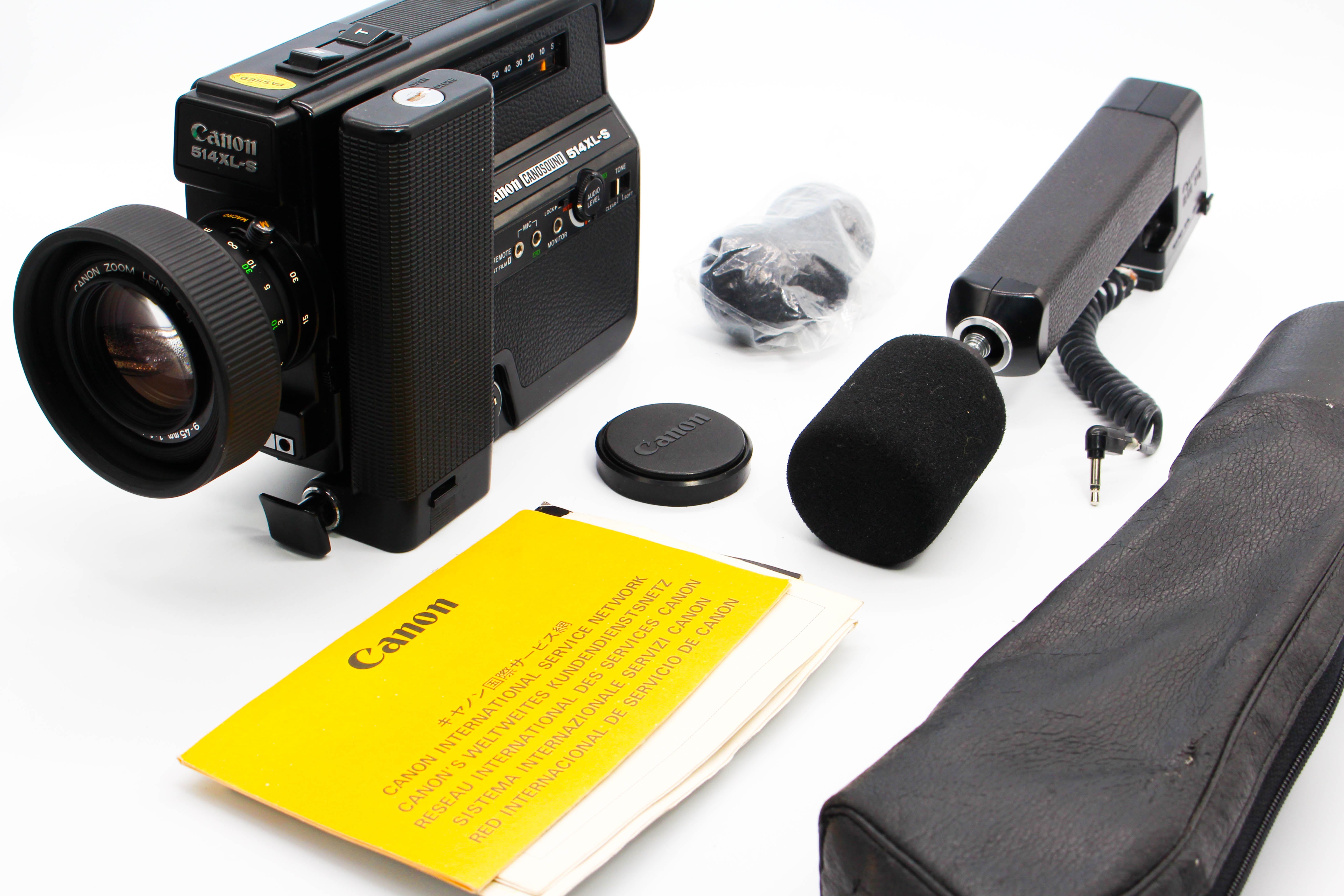 Canon Canosound 514XL-S Super 8 Vintage Cine Colour Film Movie Camera with 9-45mm f/1.4 Macro Canon Zoom Lens - Tested Bundle Excellent