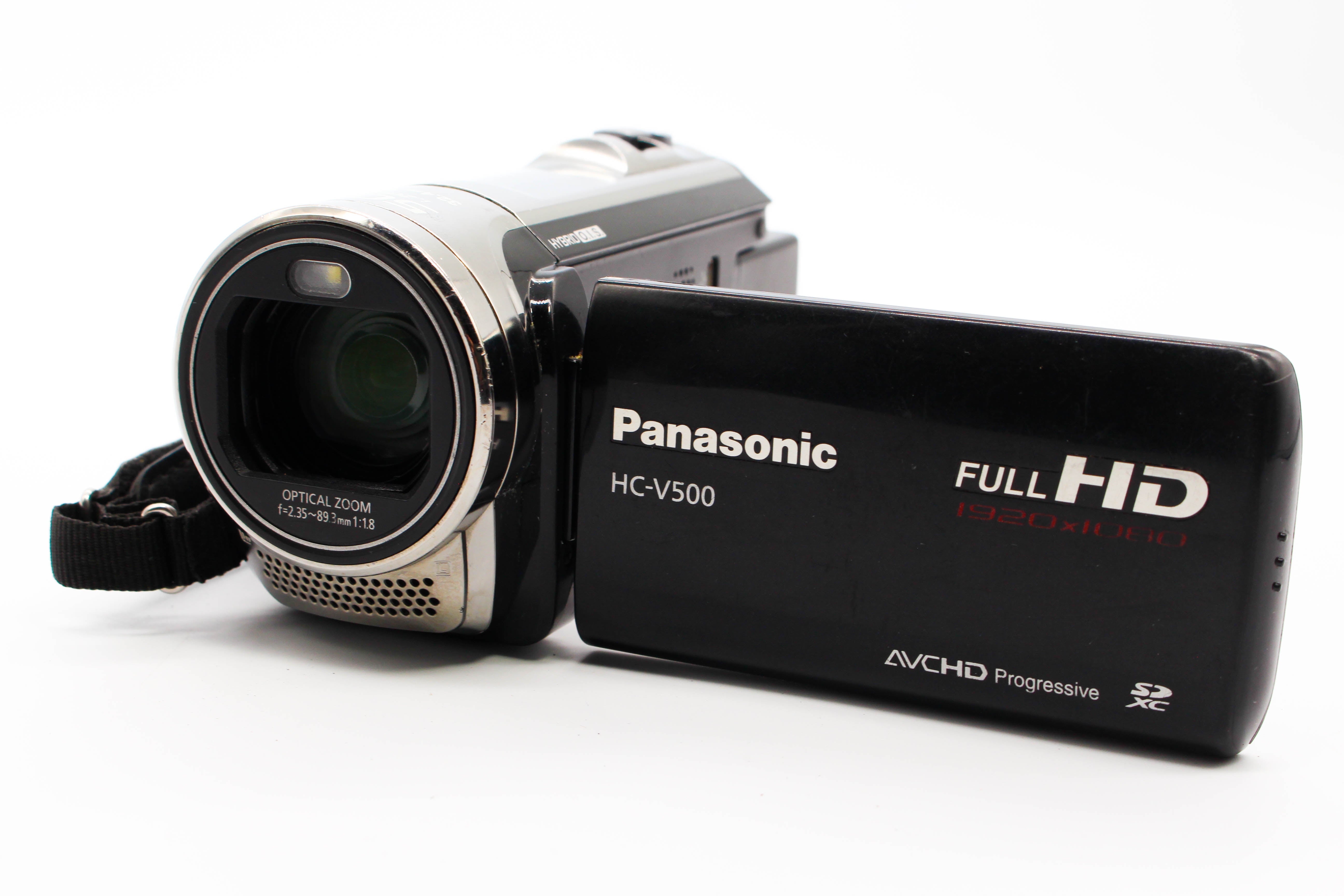 Panasonic HC-V500 HD SD Card Video Handycam Camcorder Camera - Tested Bundle Good