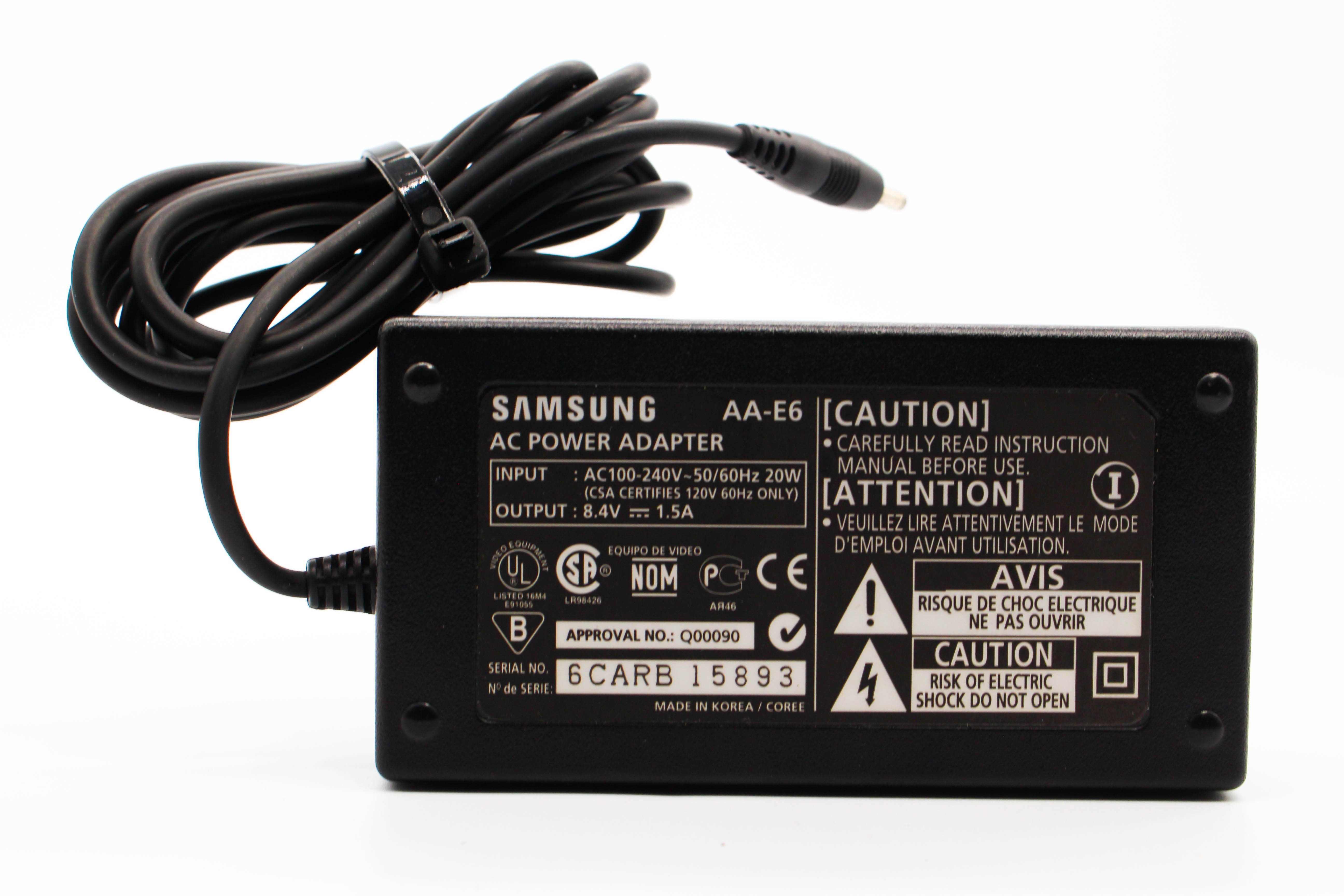 Samsung AA-E6 AC Power Adapter Battery Mains Charger for Handycam Camcorder - Tested Excellent
