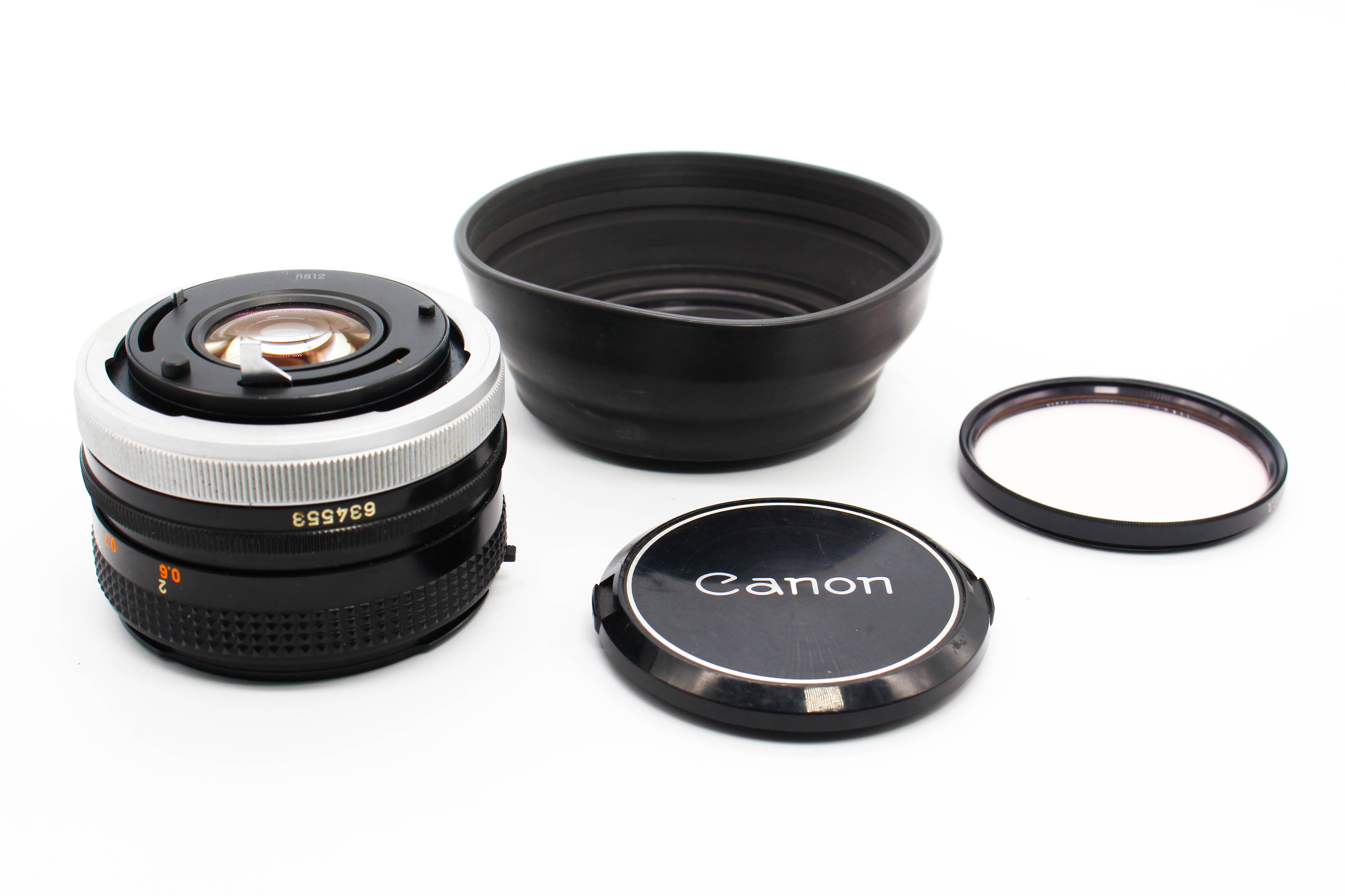 Canon 50mm f/1.8 FD Mount SLR Film Camera Lens Black - Tested Excellent
