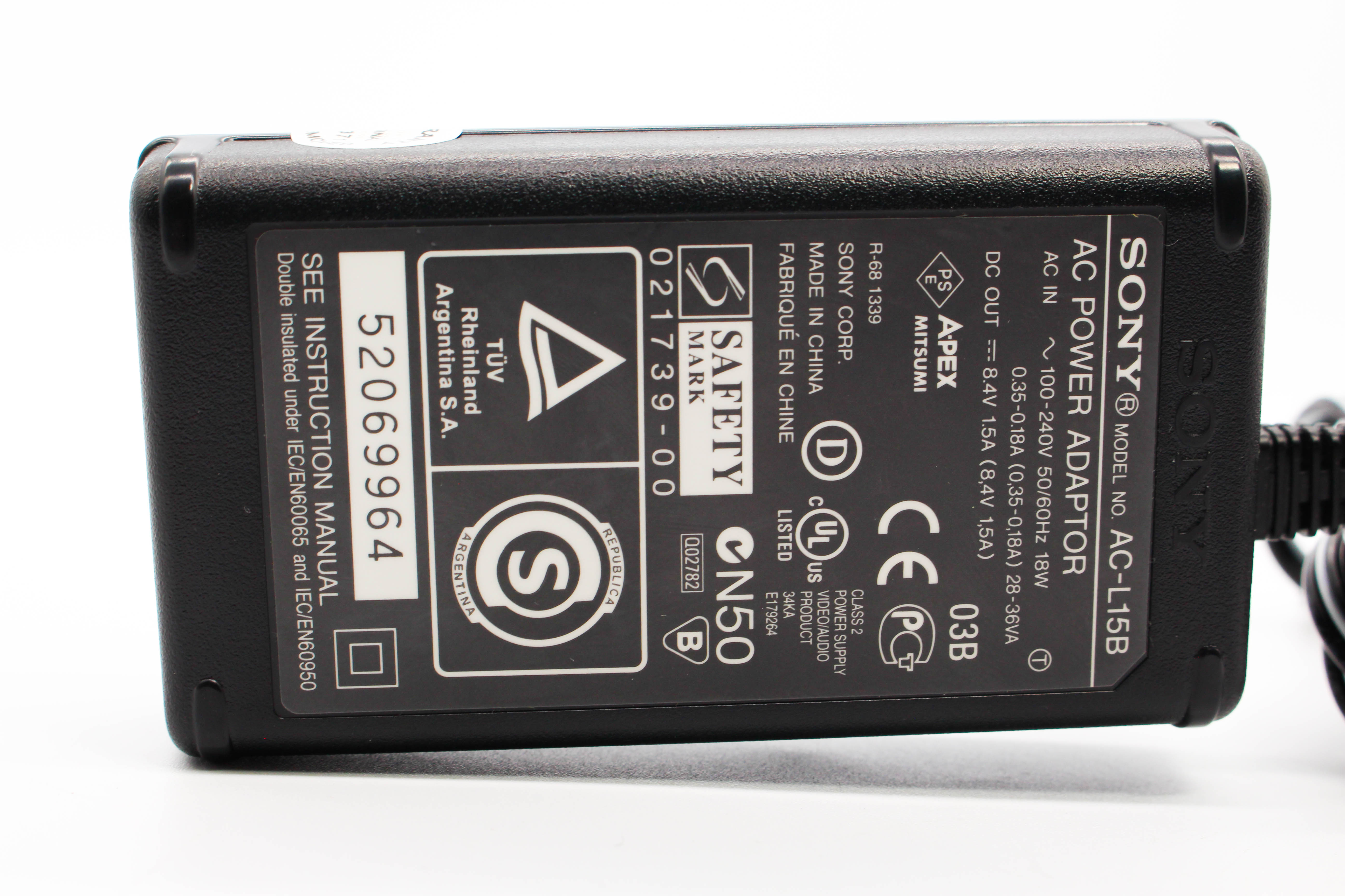 Sony AC-L15B AC Adaptor Mains Charger For Handycam Camcorder Camera - Tested Excellent