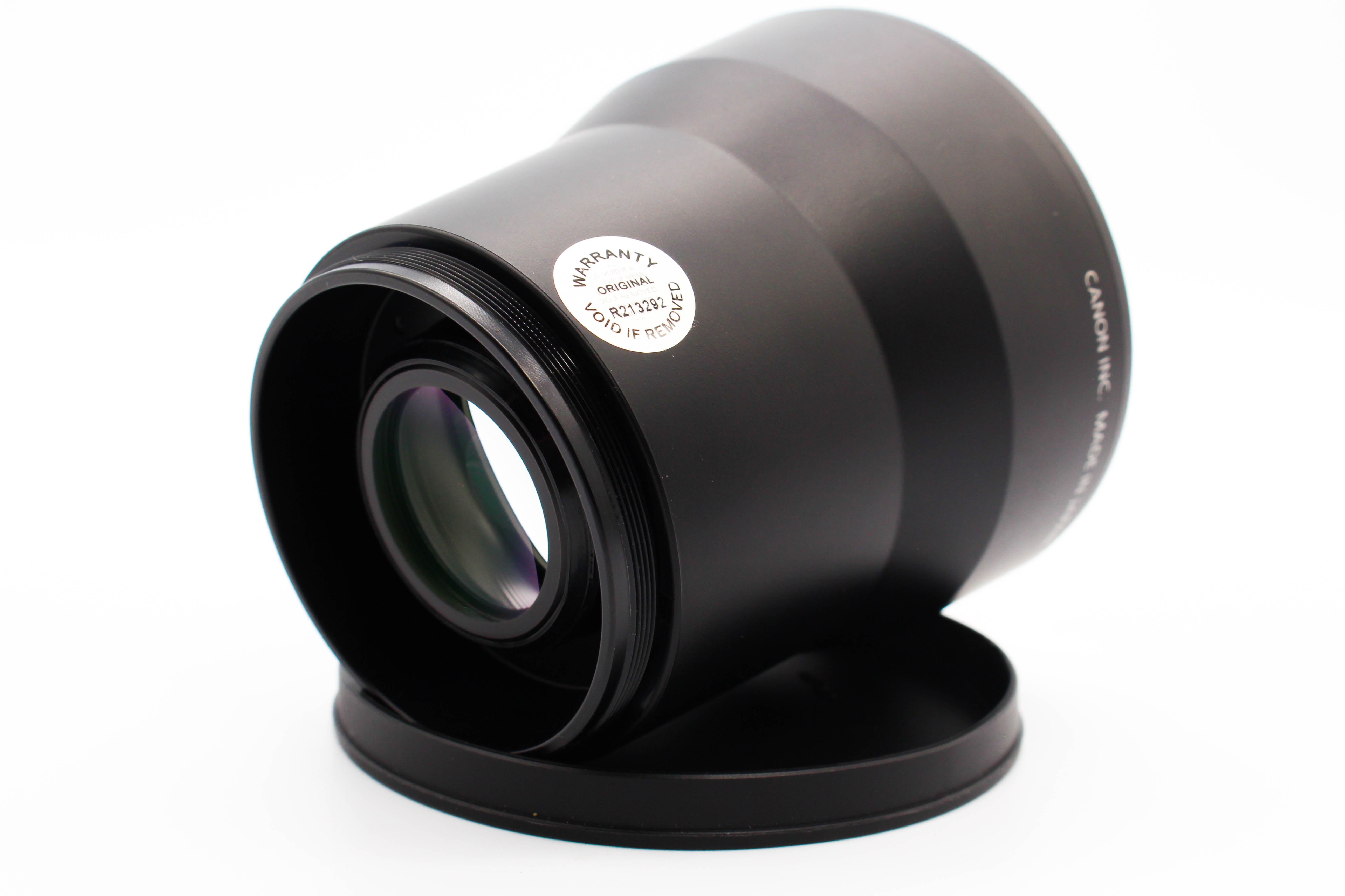 Canon TC-DC58X 2.0X 58mm Tele-Converter Lens With LA-DC58H Adapter For Camcorders Camera - Tested Excellent