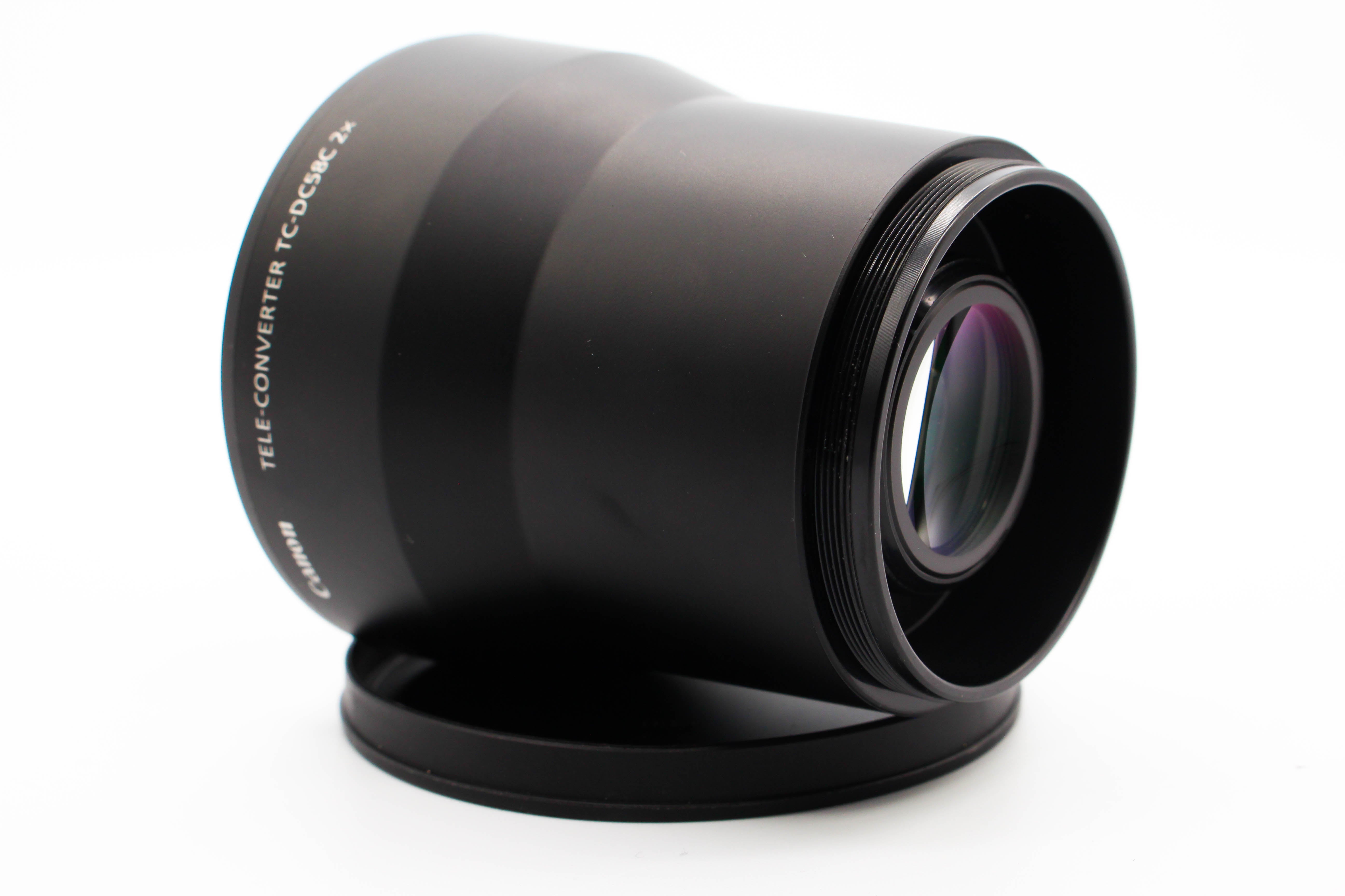 Canon TC-DC58X 2.0X 58mm Tele-Converter Lens With LA-DC58H Adapter For Camcorders Camera - Tested Excellent