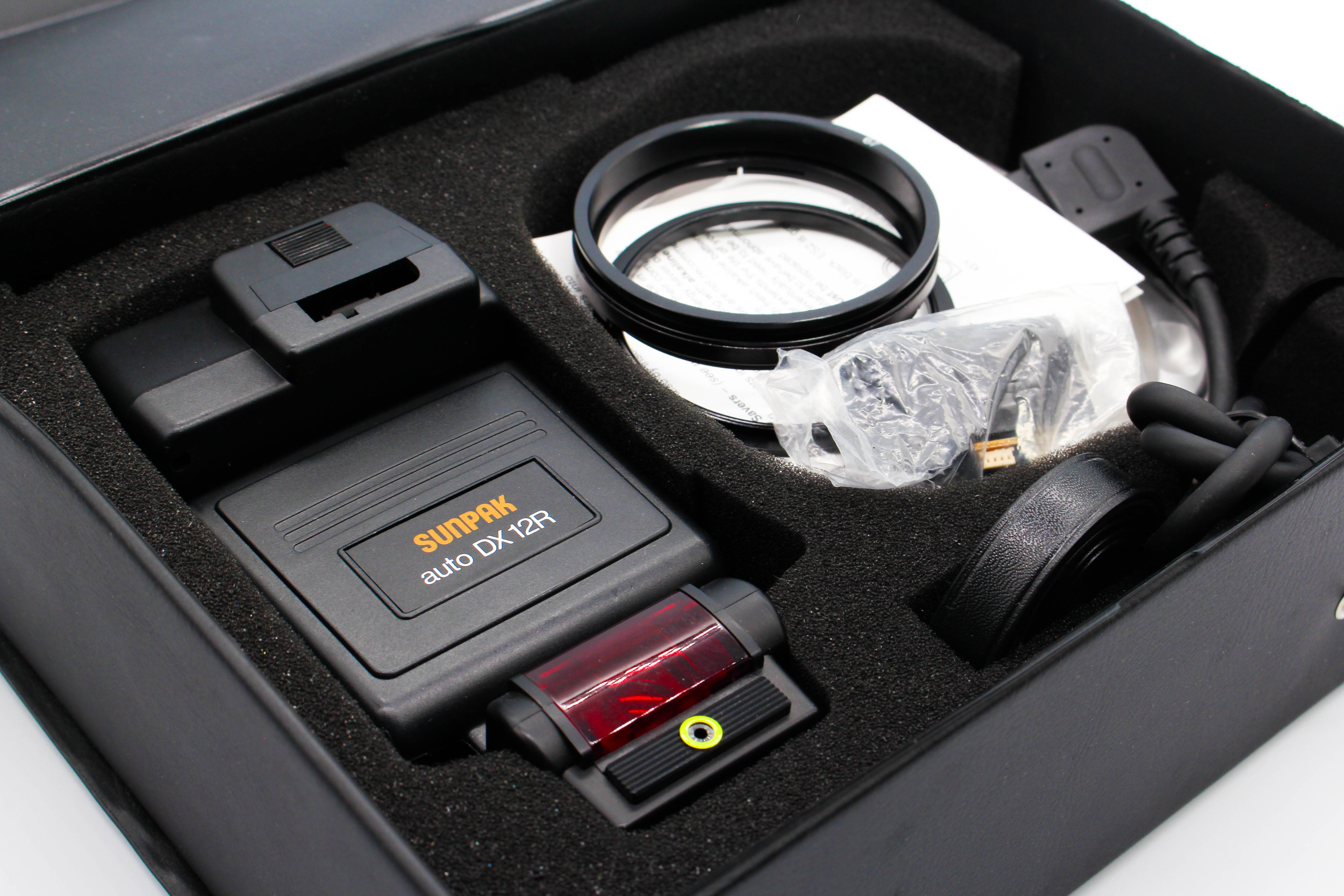 Sunpak Auto DX 12R Electronic Flash and Ring Kit For Vintage Film Photo Cameras - Tested Excellent