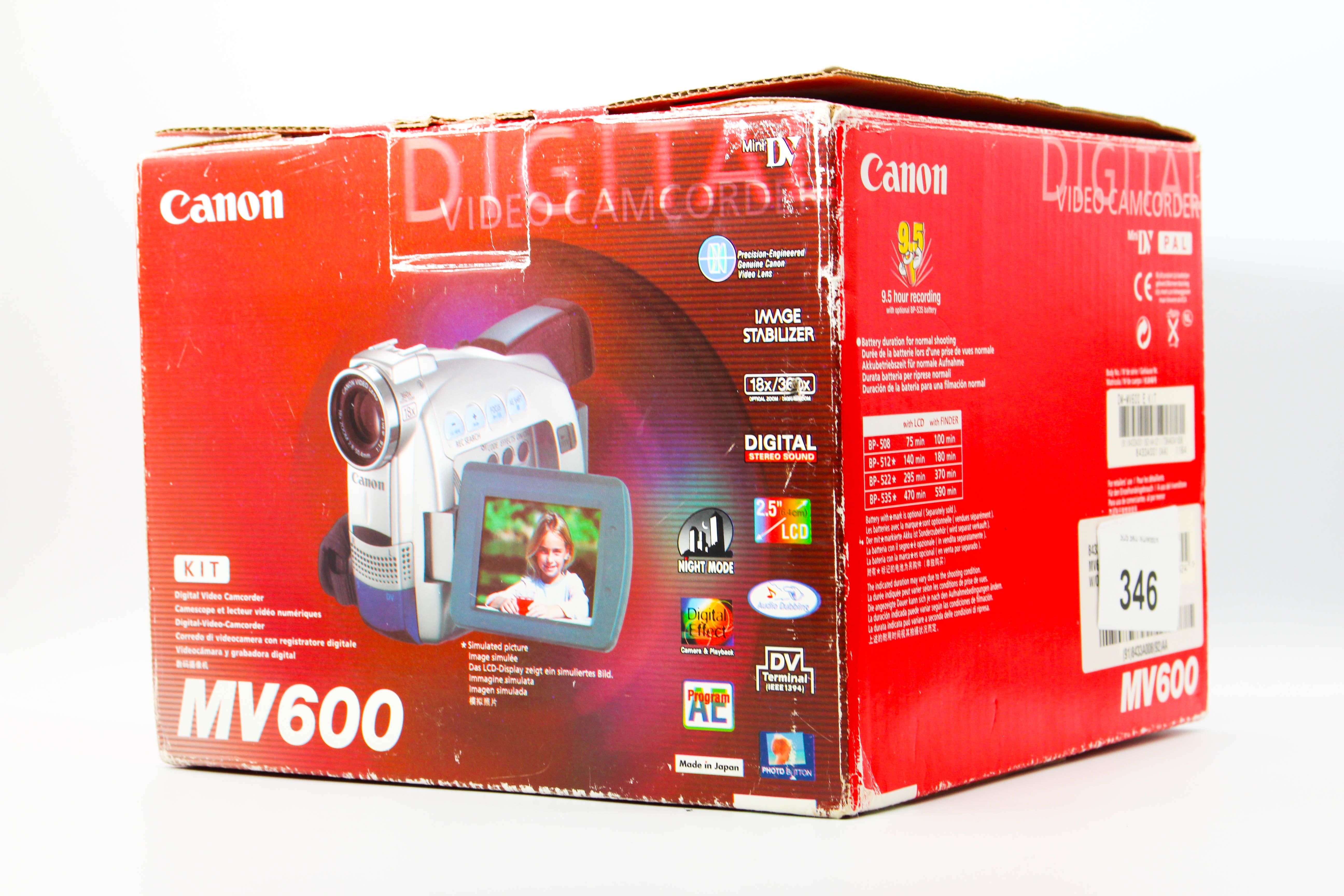 Canon DM-MV600E MiniDV Handycam Digital Video Camera Camcorder - Tested Bundle Good