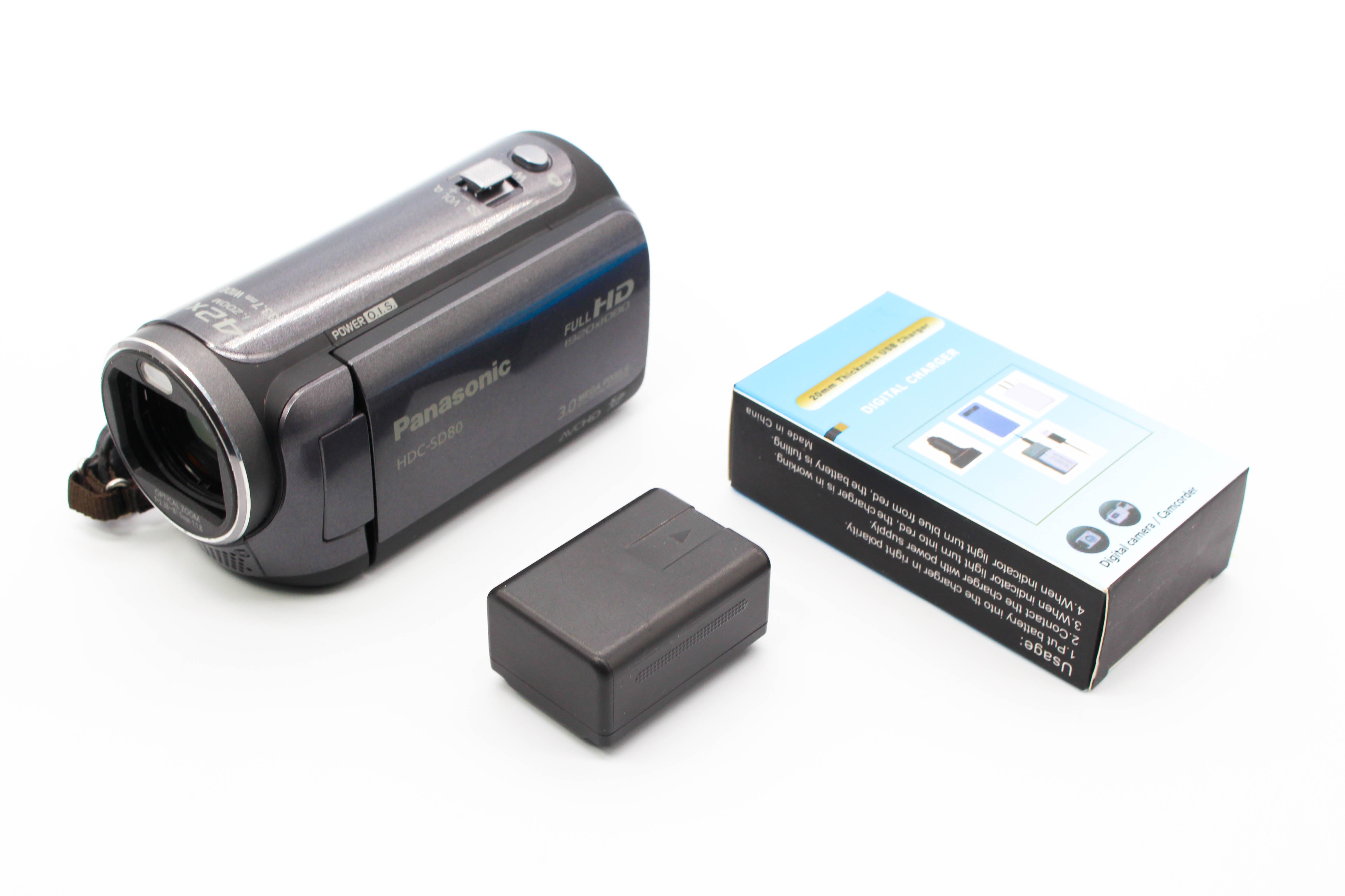 Panasonic HDC-SD80 HD Digital Video Camera Camcorder - Tested Bundle Good
