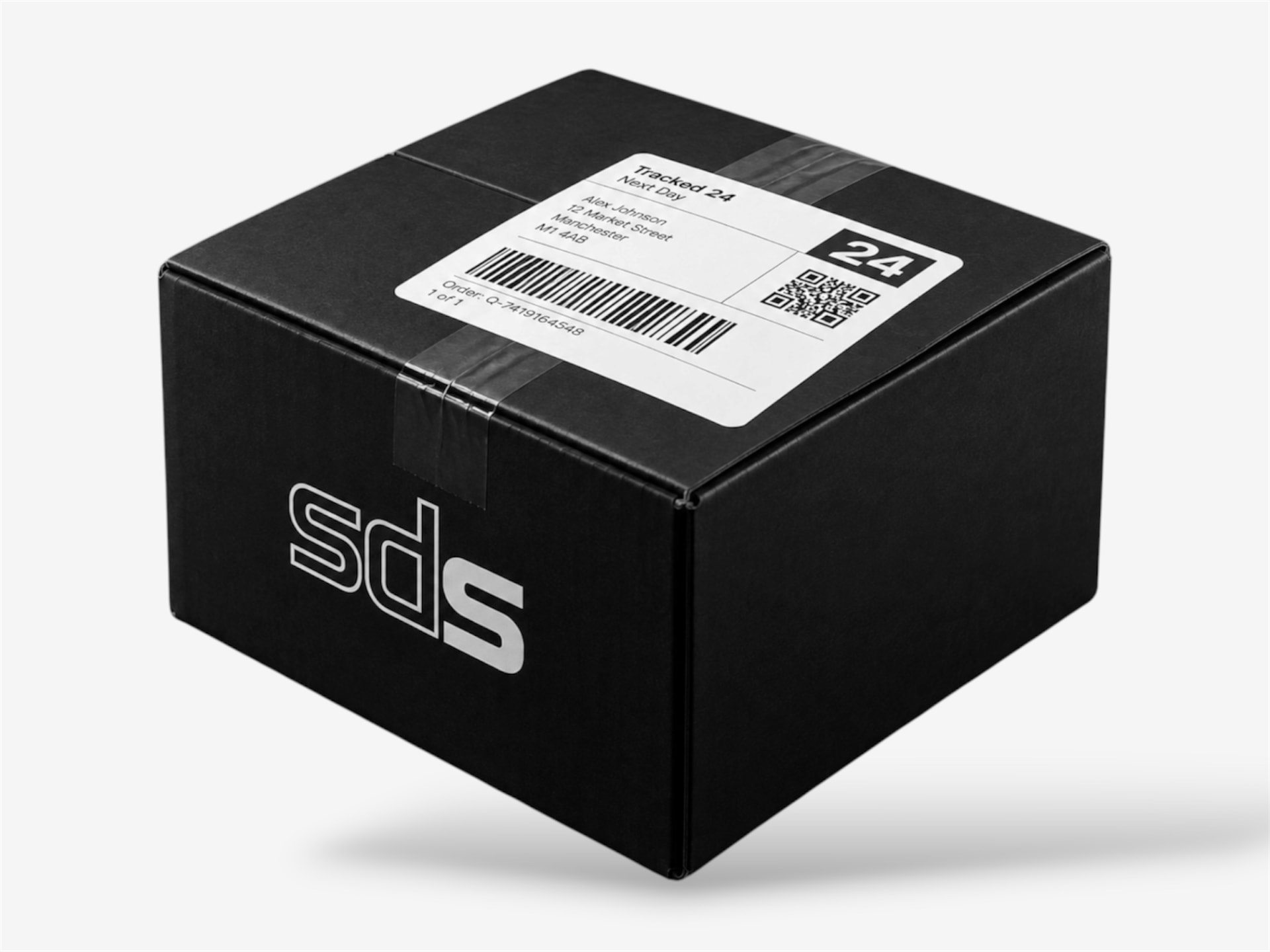 An SDS parcel ready to ship with a prepaid label